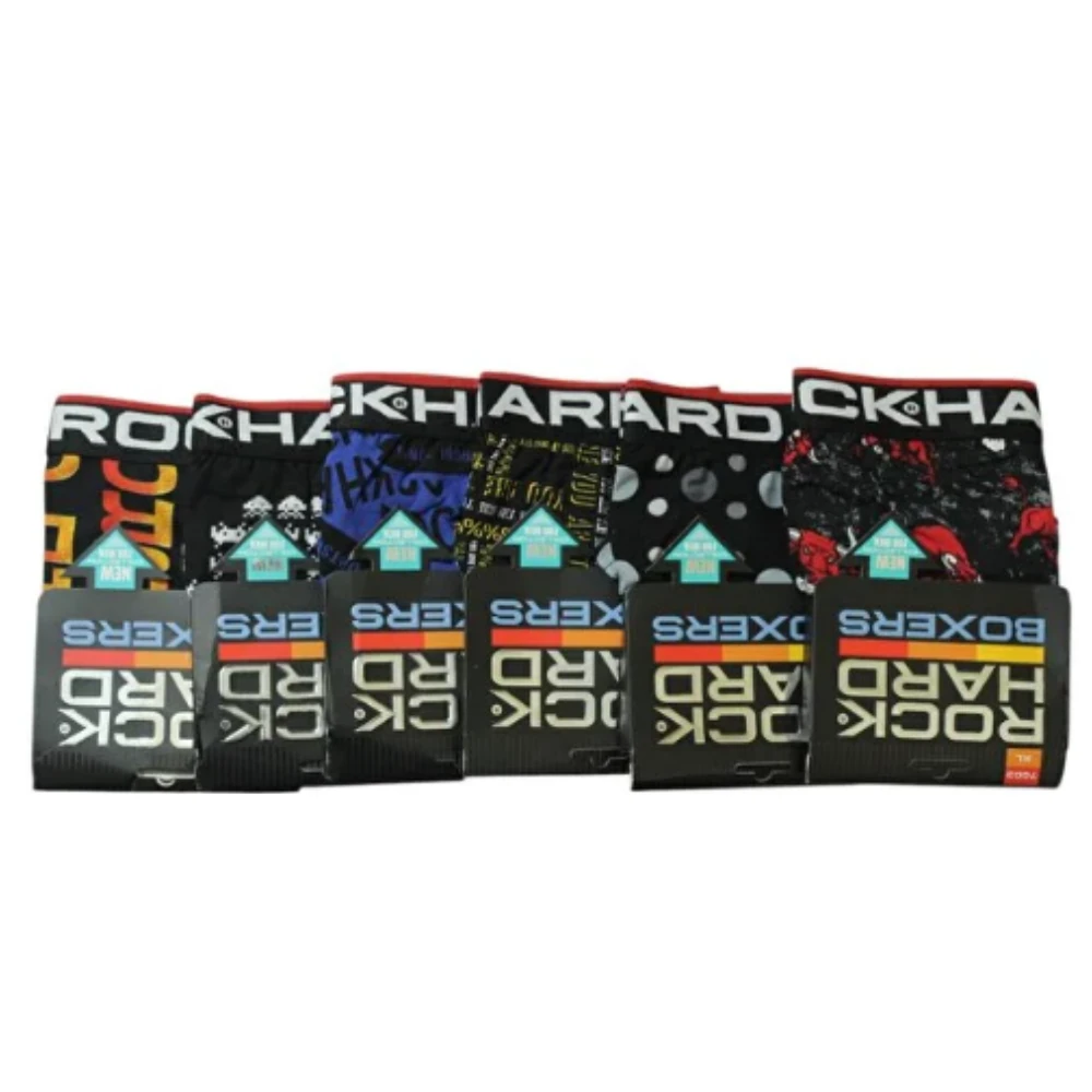 RockHard Desenli Erkek Boxer 6 Lı
