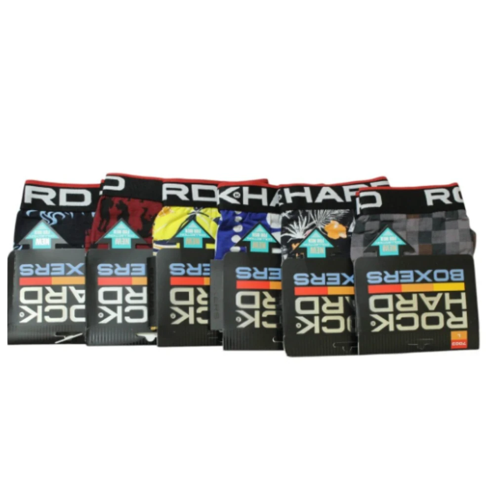 RockHard Desenli Erkek Boxer 6 Lı