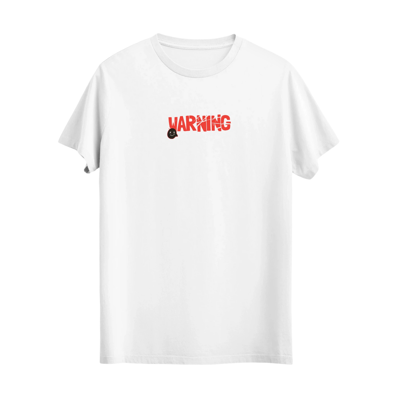 0066: Warnıng Baskılı Tshirt. 