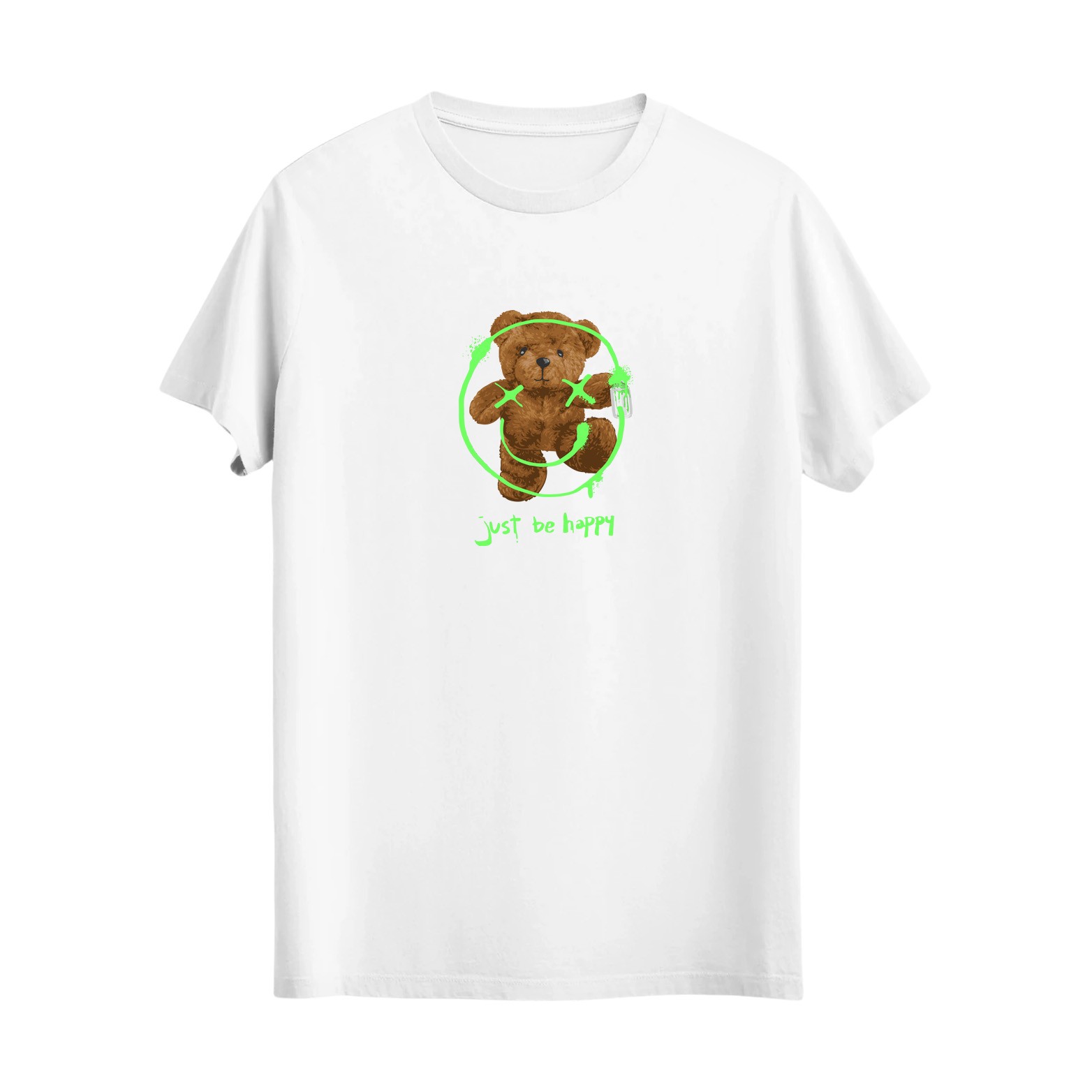 0064: Just be happy Baskılı Tshirt. 