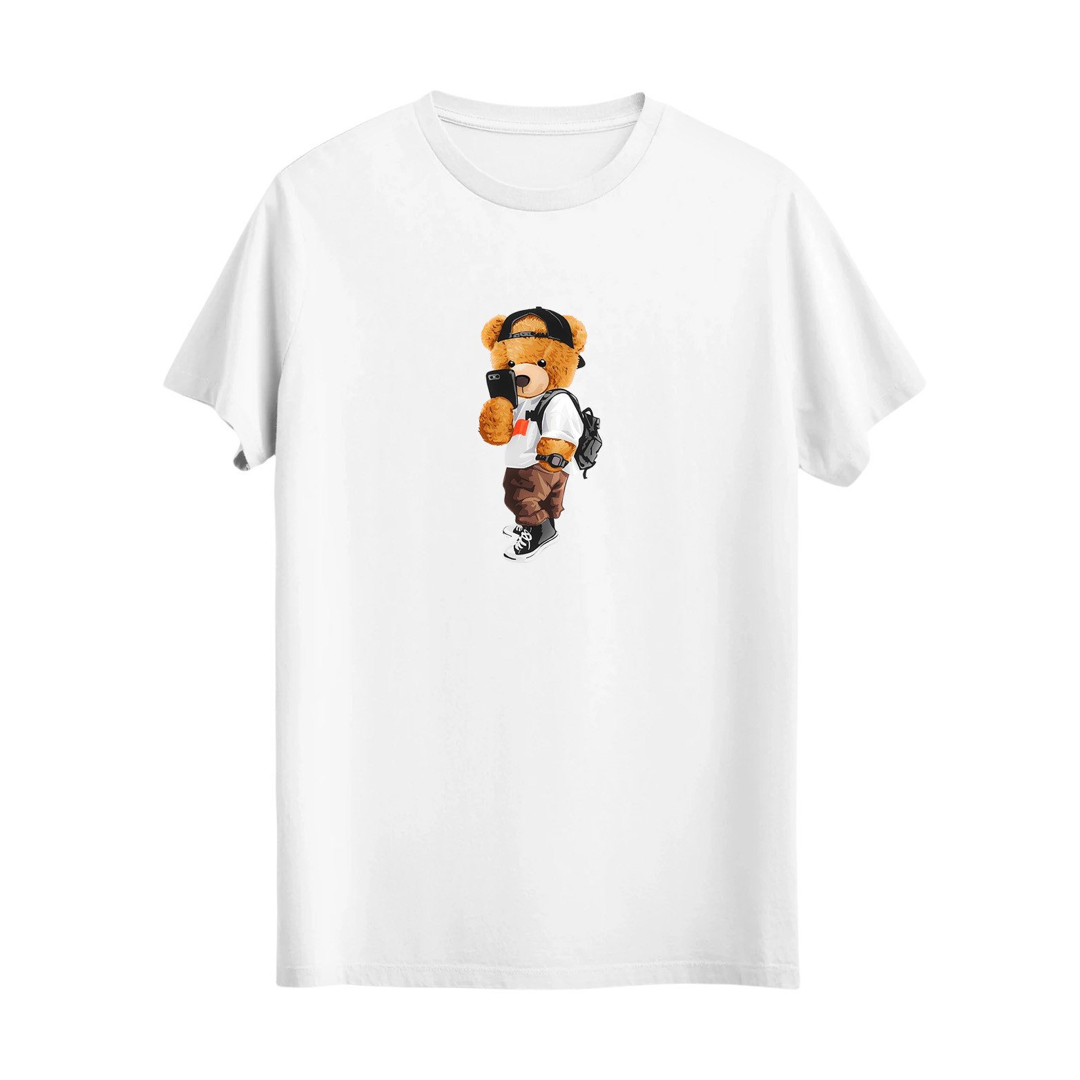 0038: Selfı_Ayı Baskılı Tshirt. 