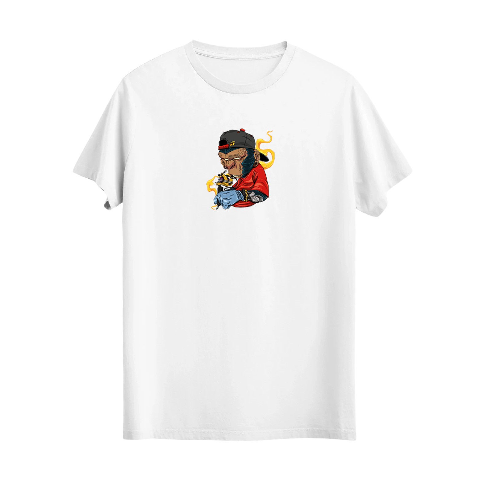 0037: Dövmeci_Maymun Baskılı Tshirt. 