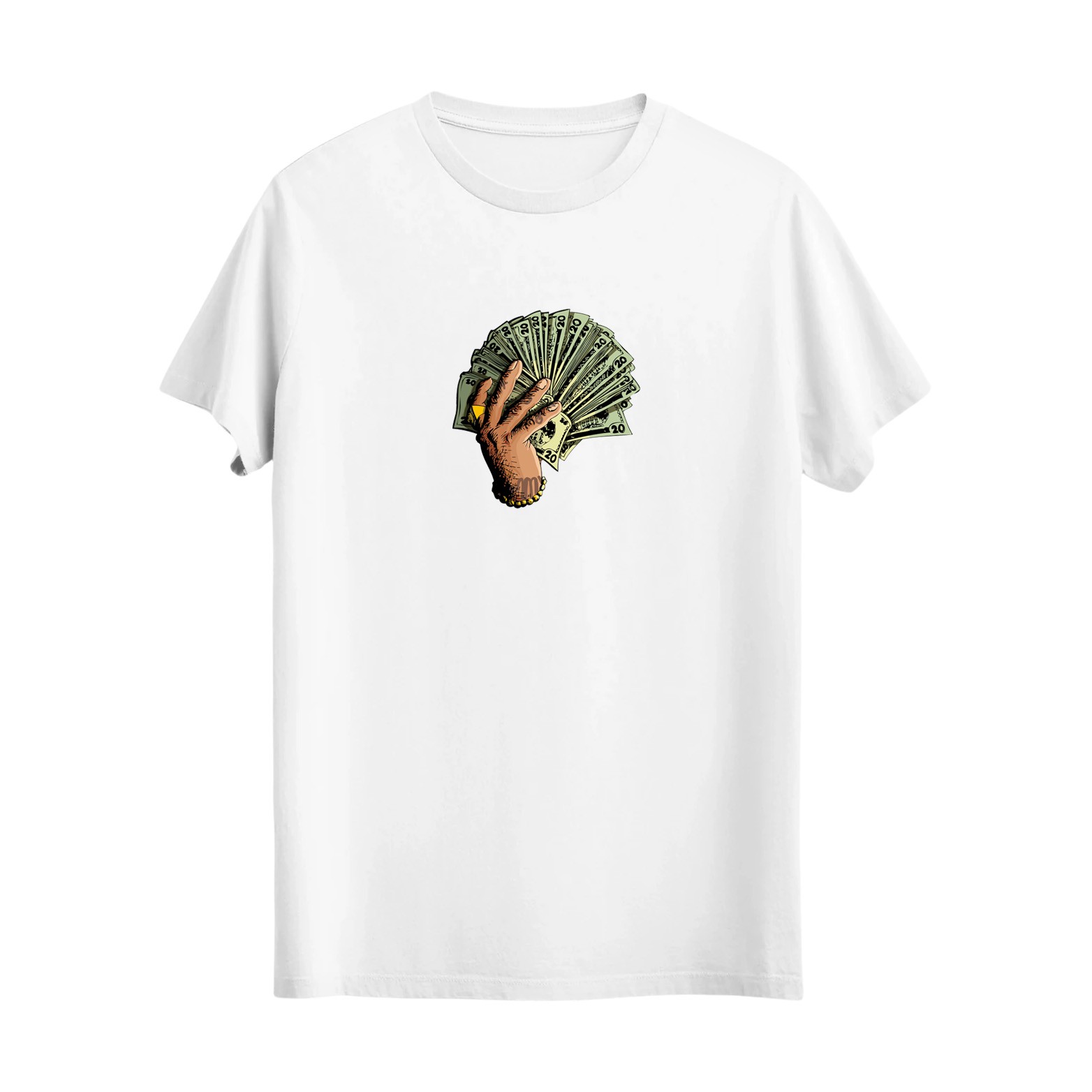 0057: Eldeki para Baskılı Tshirt. 