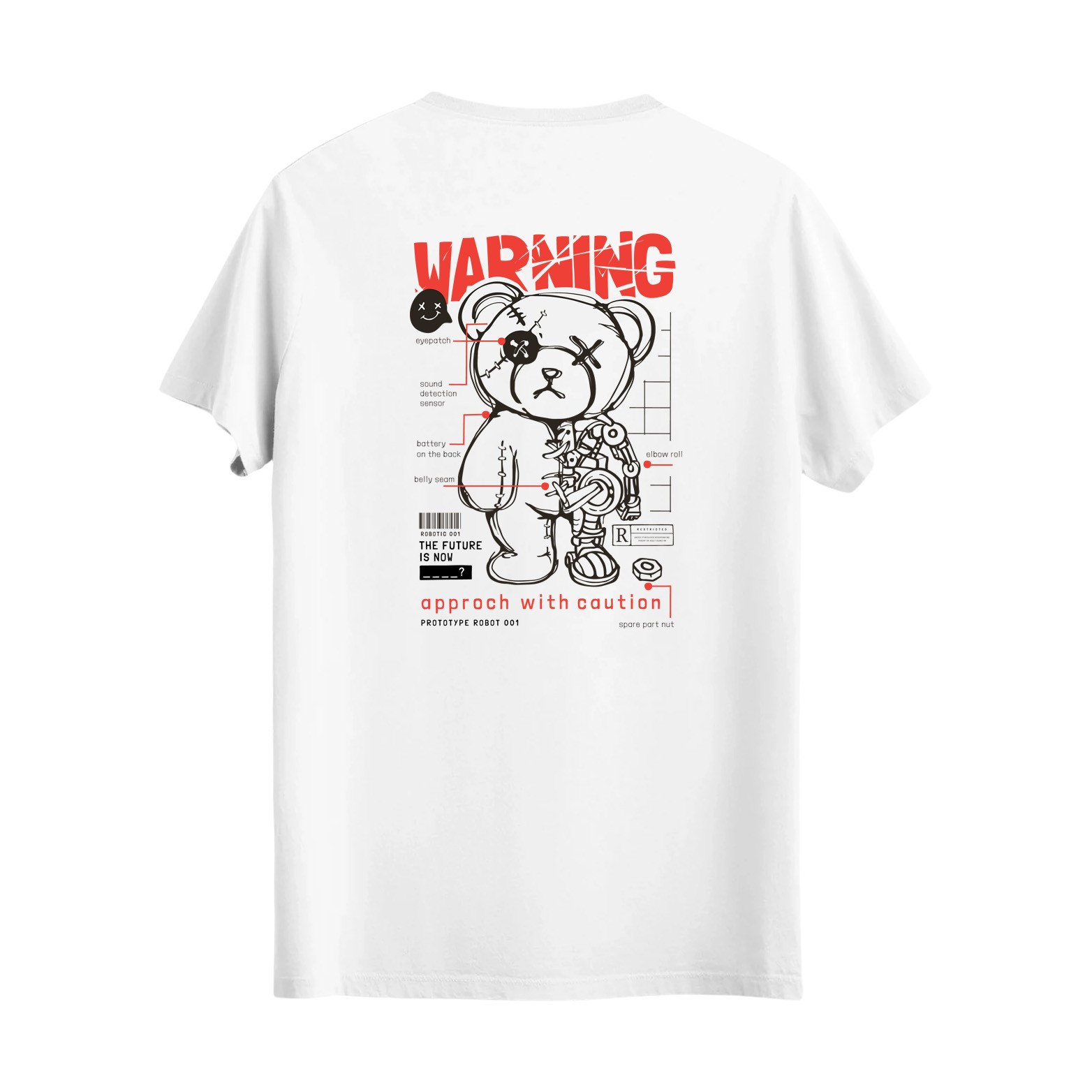 0066: Warnıng Baskılı Tshirt. 