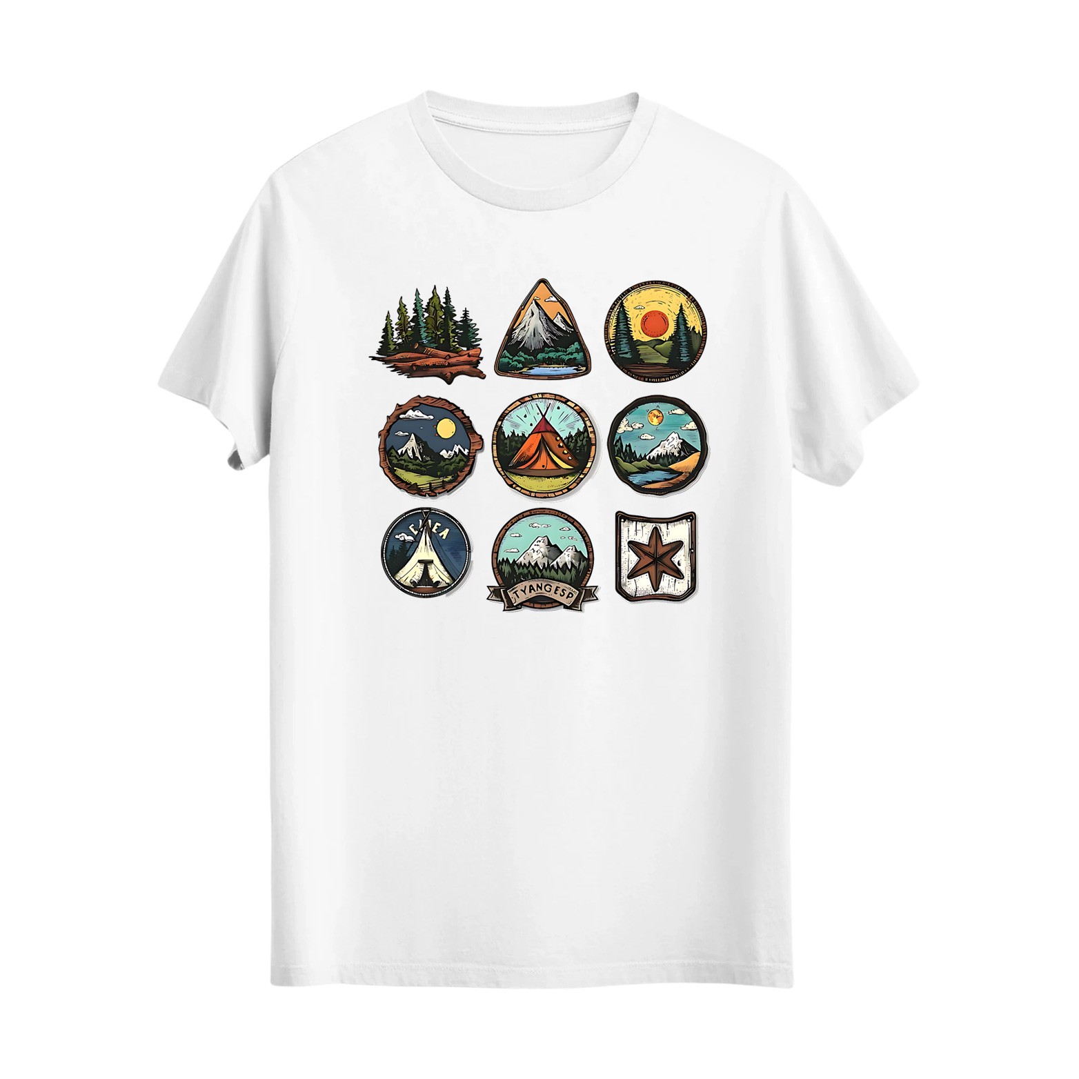 0025: Kamp temalı Baskılı Tshirt. 