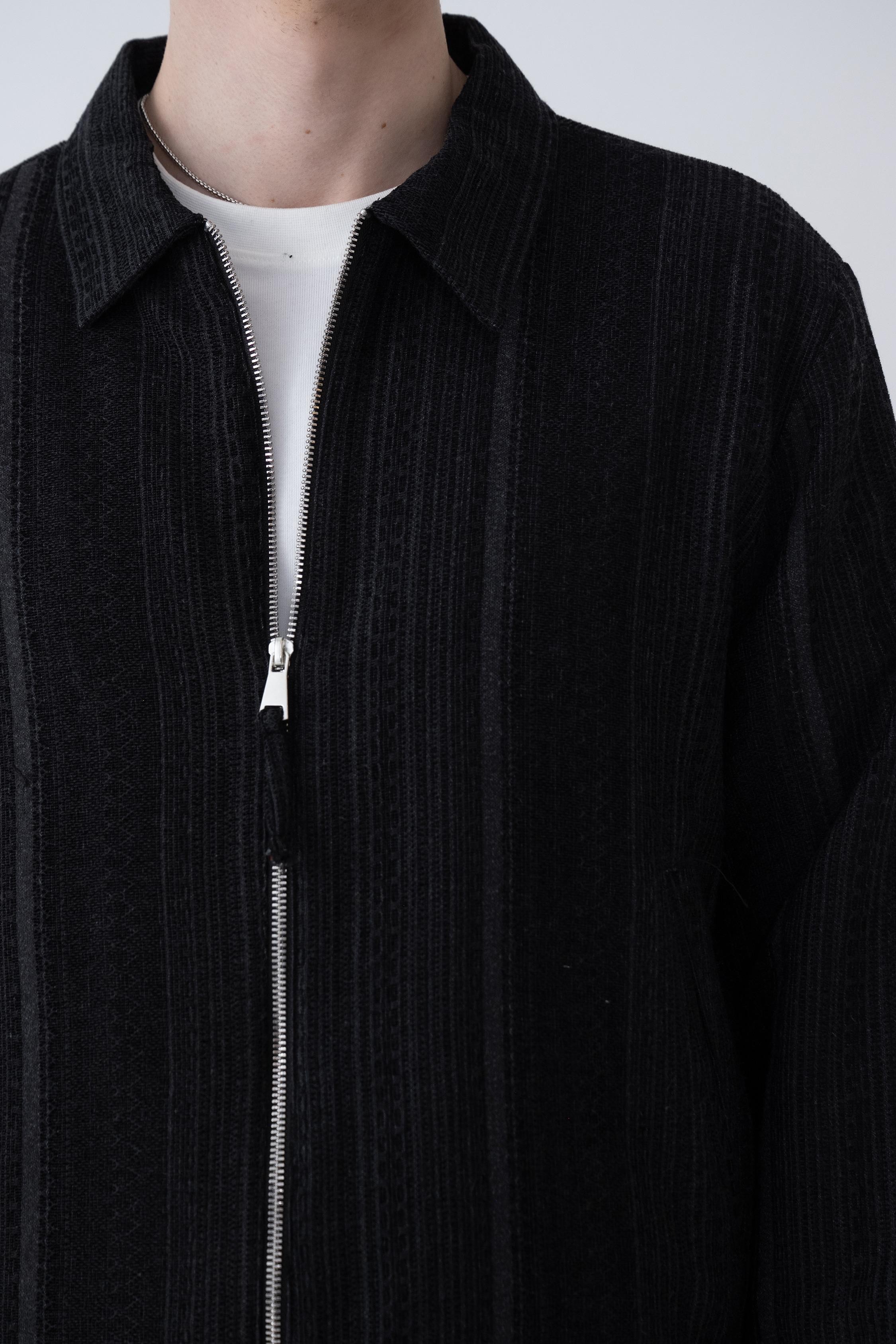 Etnik Desen Oversize Ceket (VP101) - Siyah
