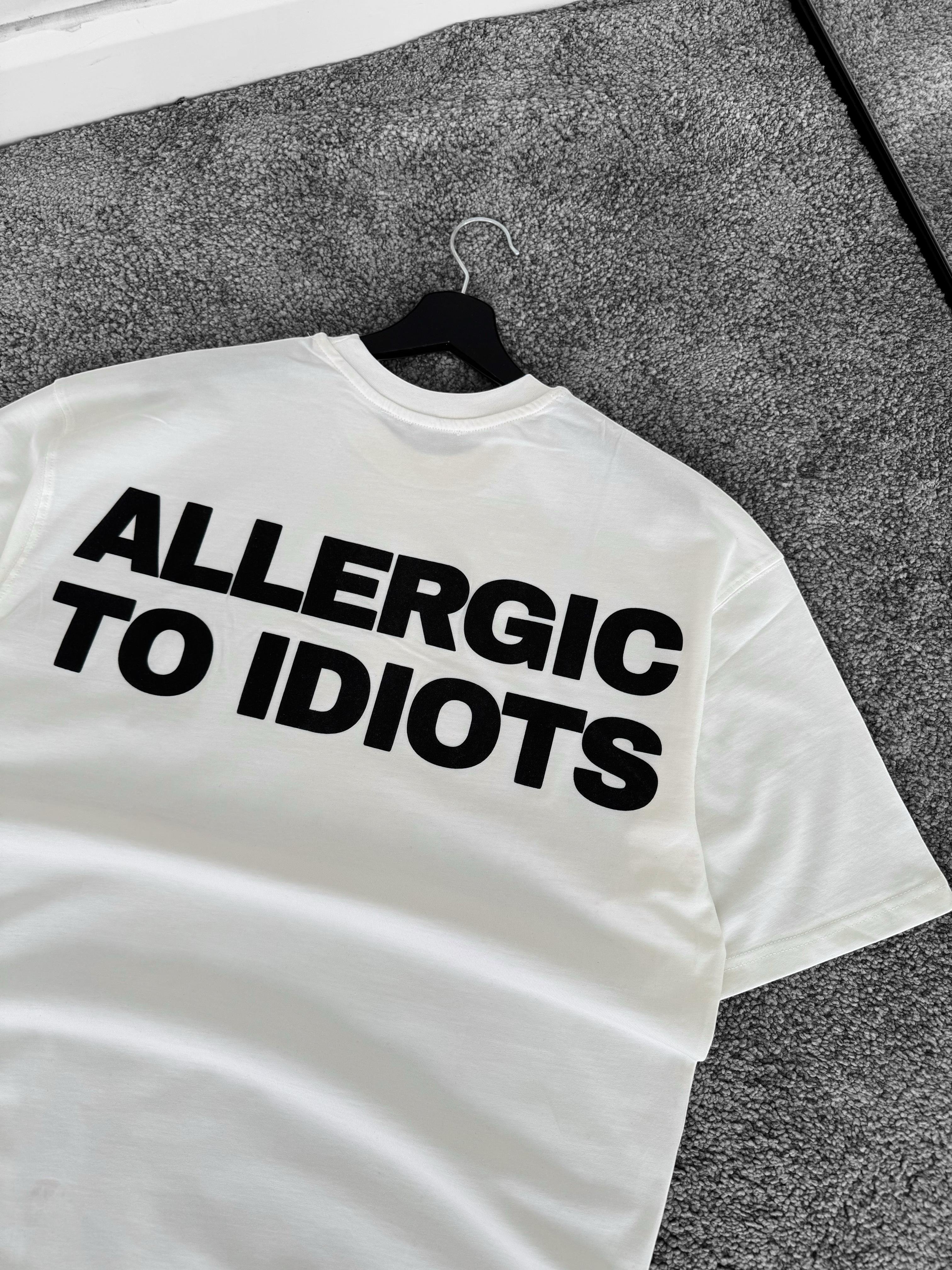 Allergic Baskılı Oversize Tişört (VV227) - Beyaz