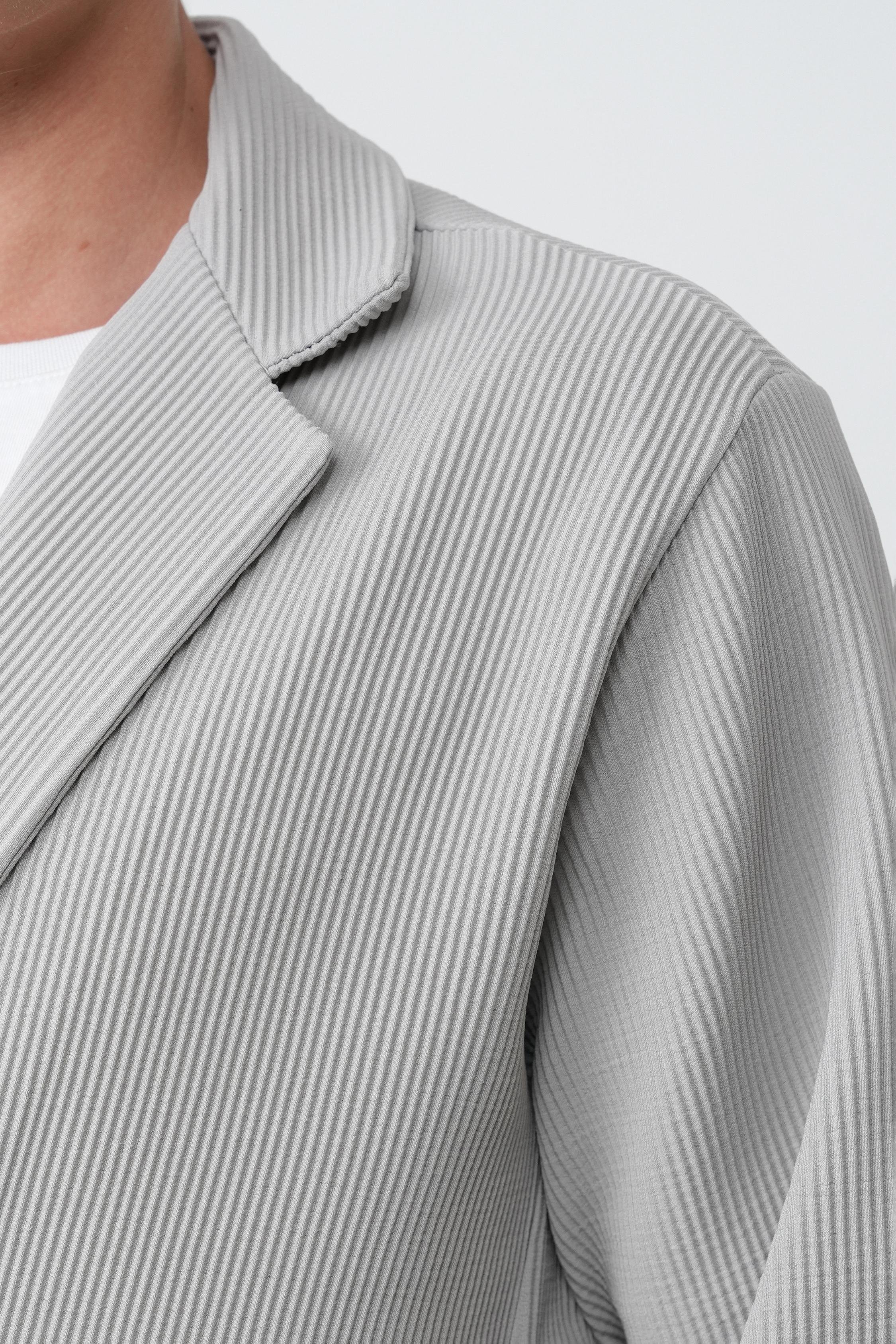 Fitilli Kumaş Oversize Takım (VP100) - Gri