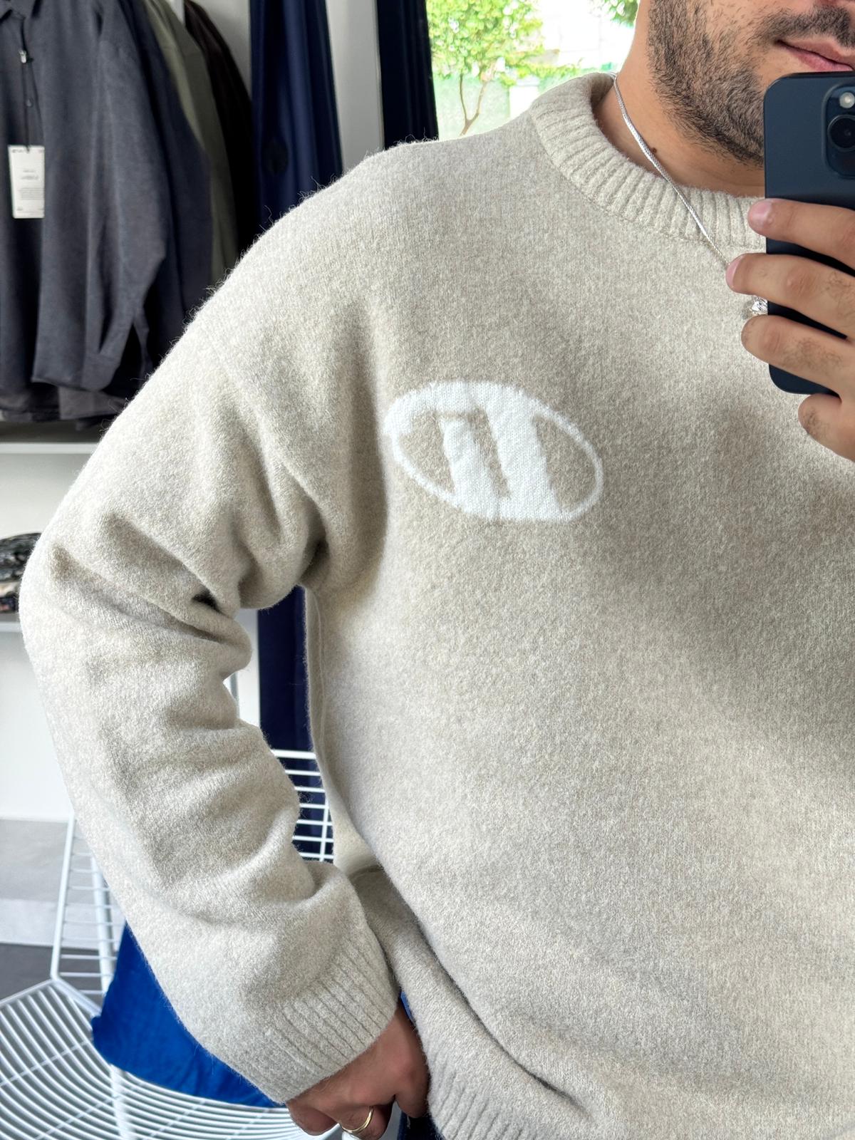 Yüksek Kalite Oversize Triko Kazak (VV382) - Bej