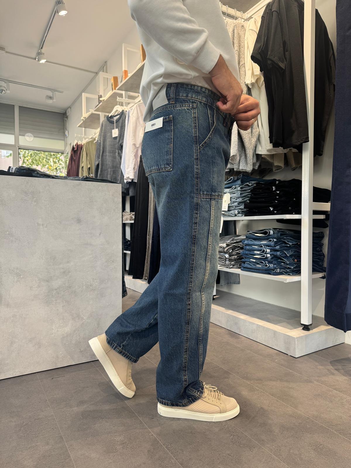 Çift Şeritli Kot Pantolon (VV391)