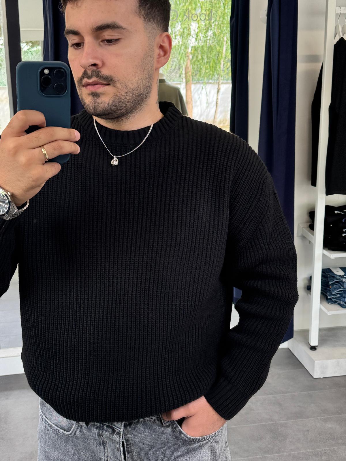 Düz GG Oversize Örme Kazak (VV392)