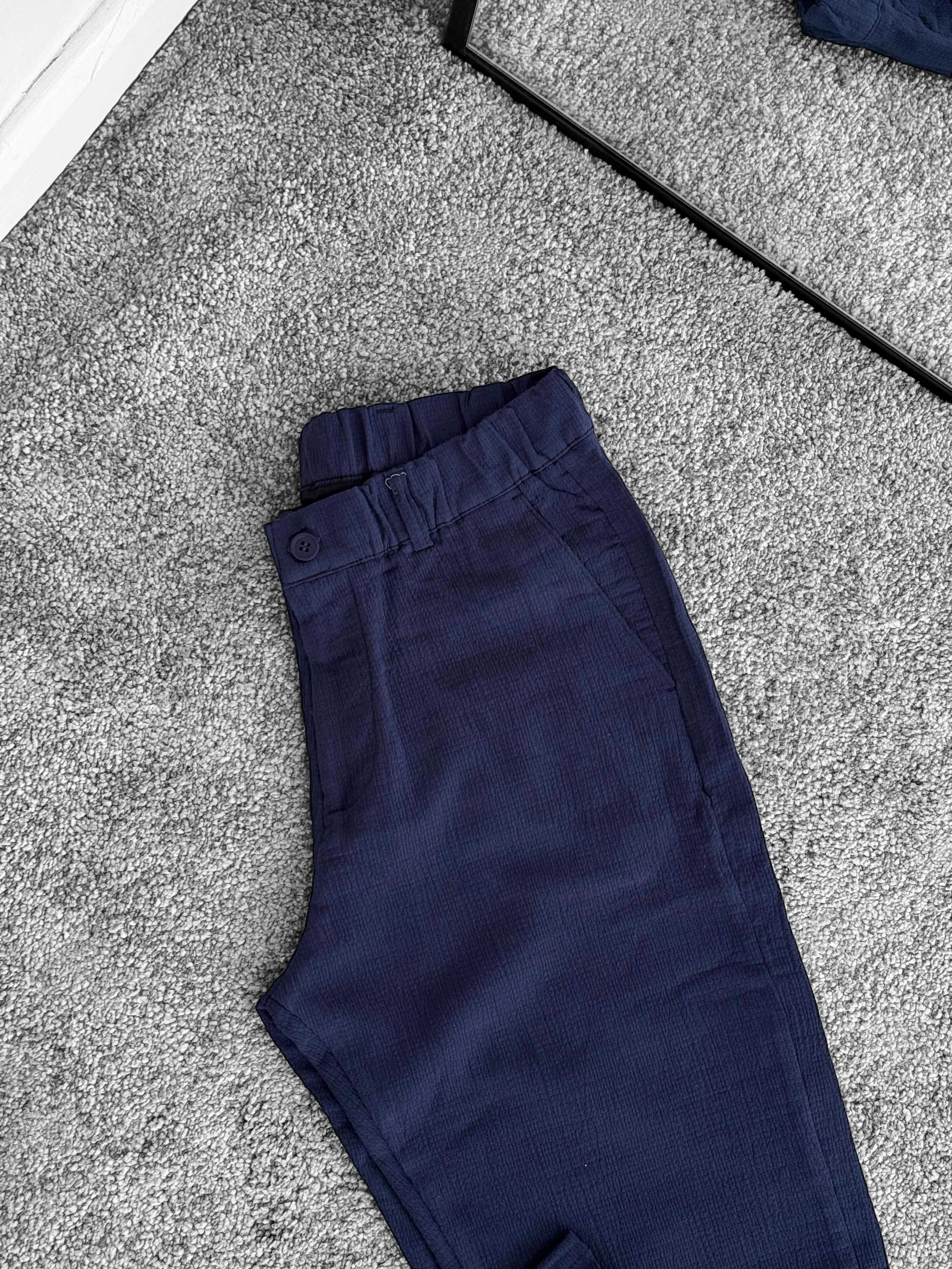 Muslin Kumaş Pantolon (VV214) - Lacivert