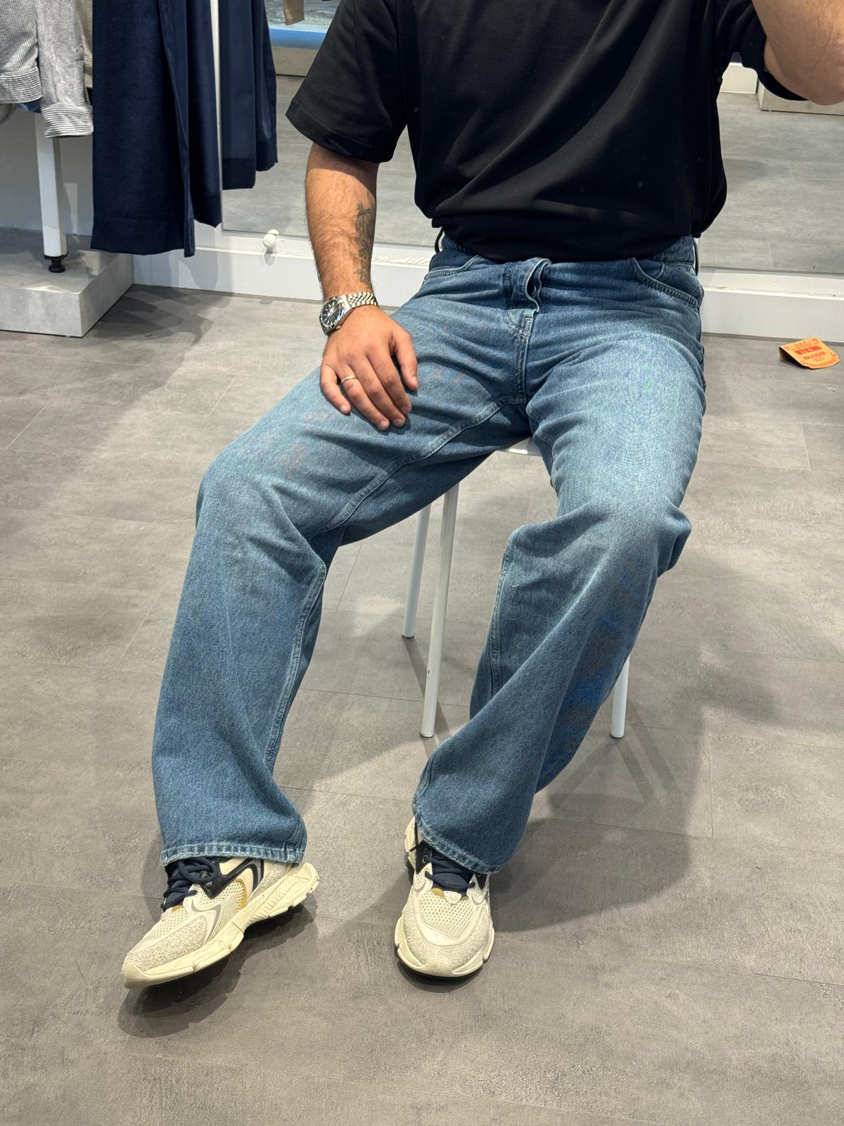 Premium Baggy Kot Pantolon (VV417) - Mavi