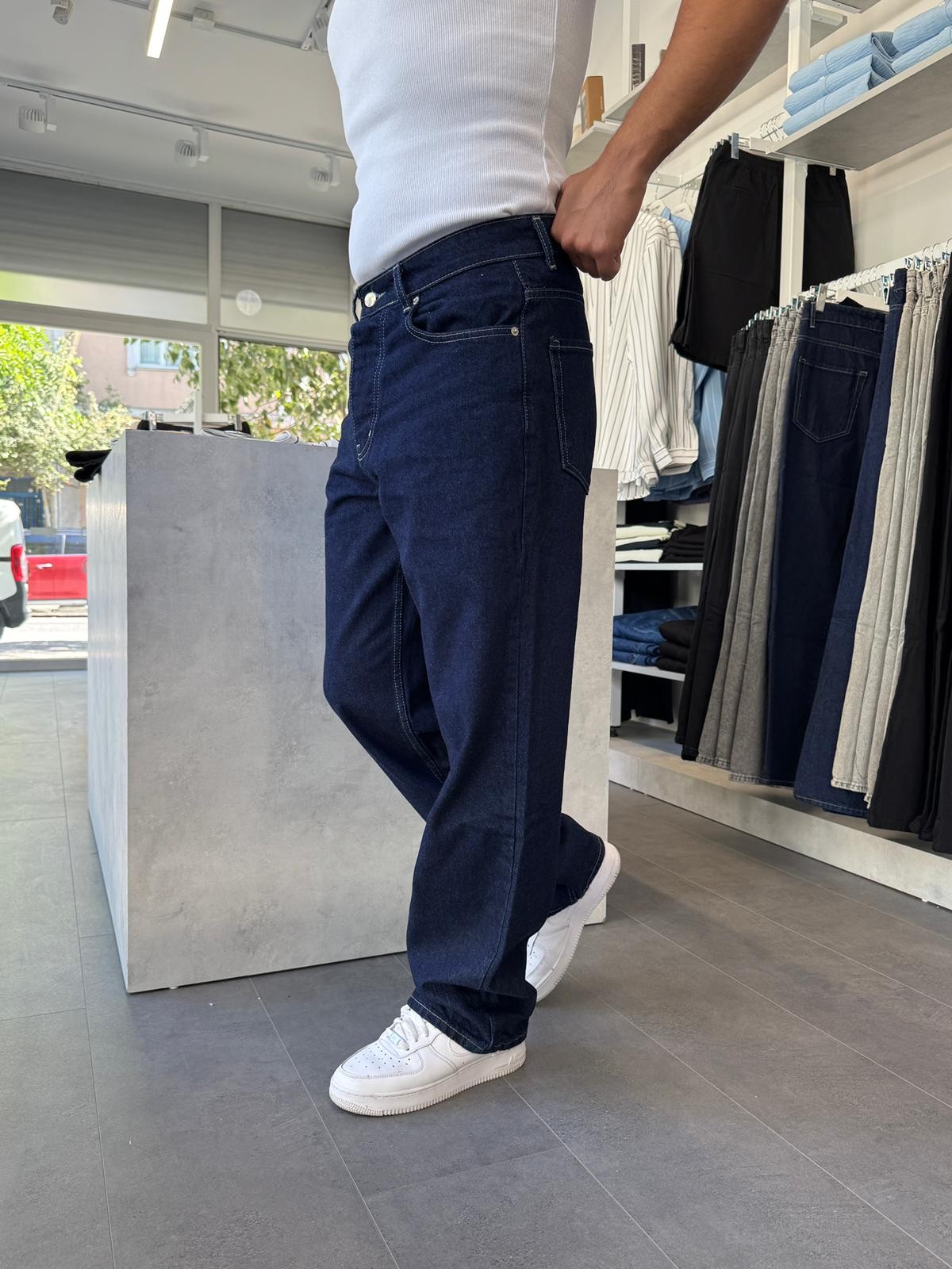  Regular Fit Baggy Kalıp Kot Pantolon (VV363) - Lacivert