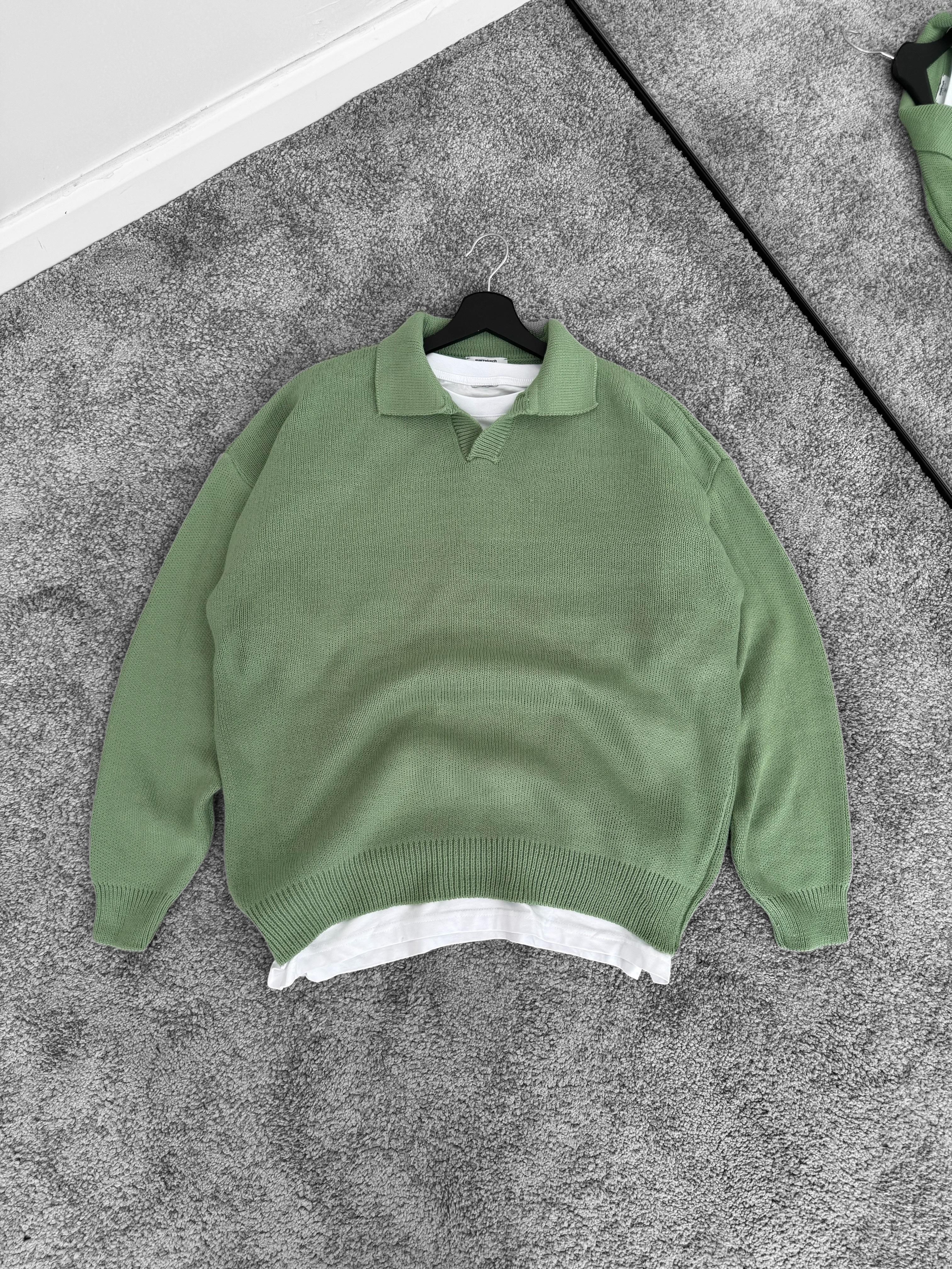 Mint Yumuşak Kumaş Tam Oversize Triko (VV173)
