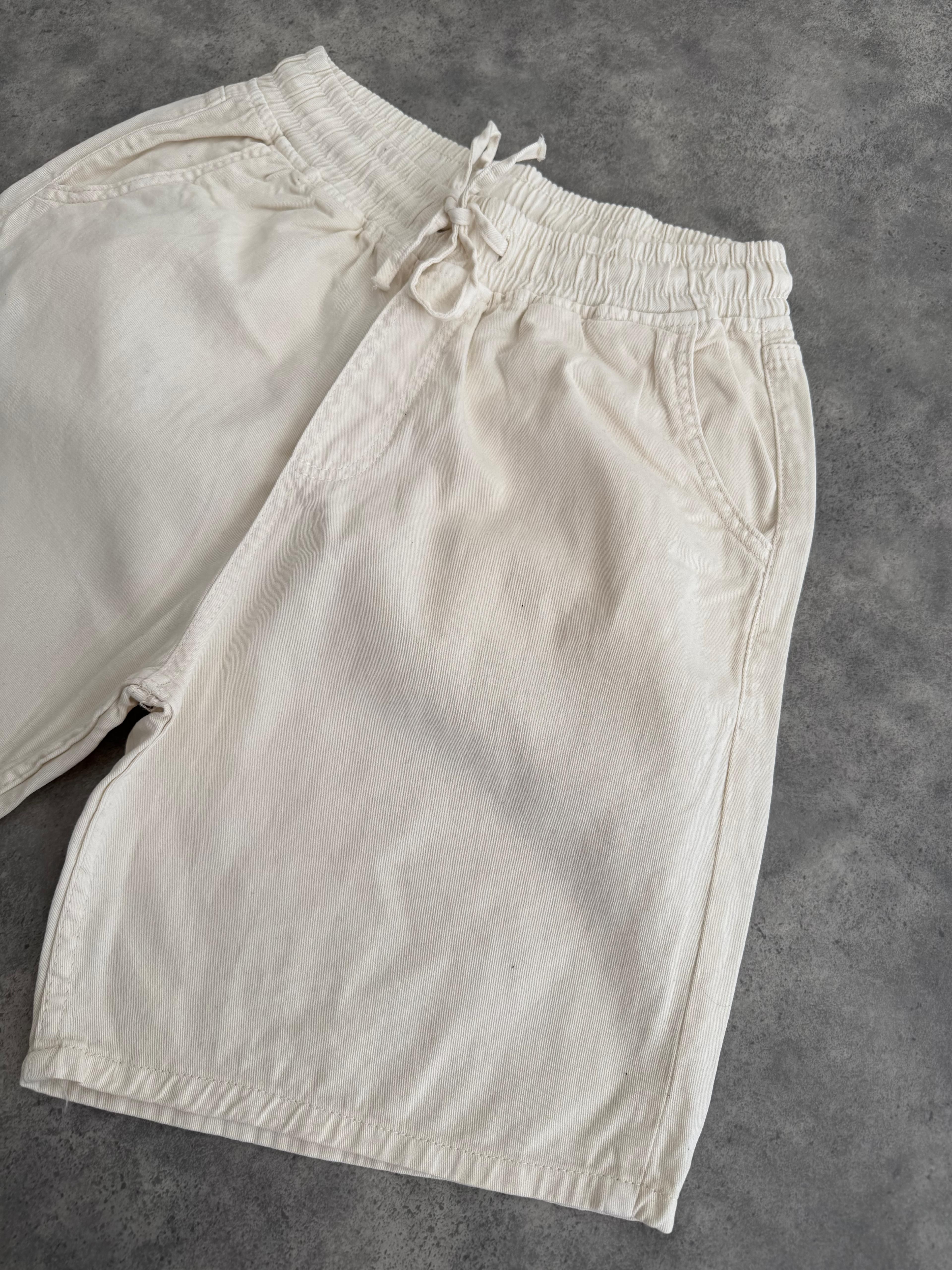 Bağcıklı Gabardin Şort (VV340) - Ekru