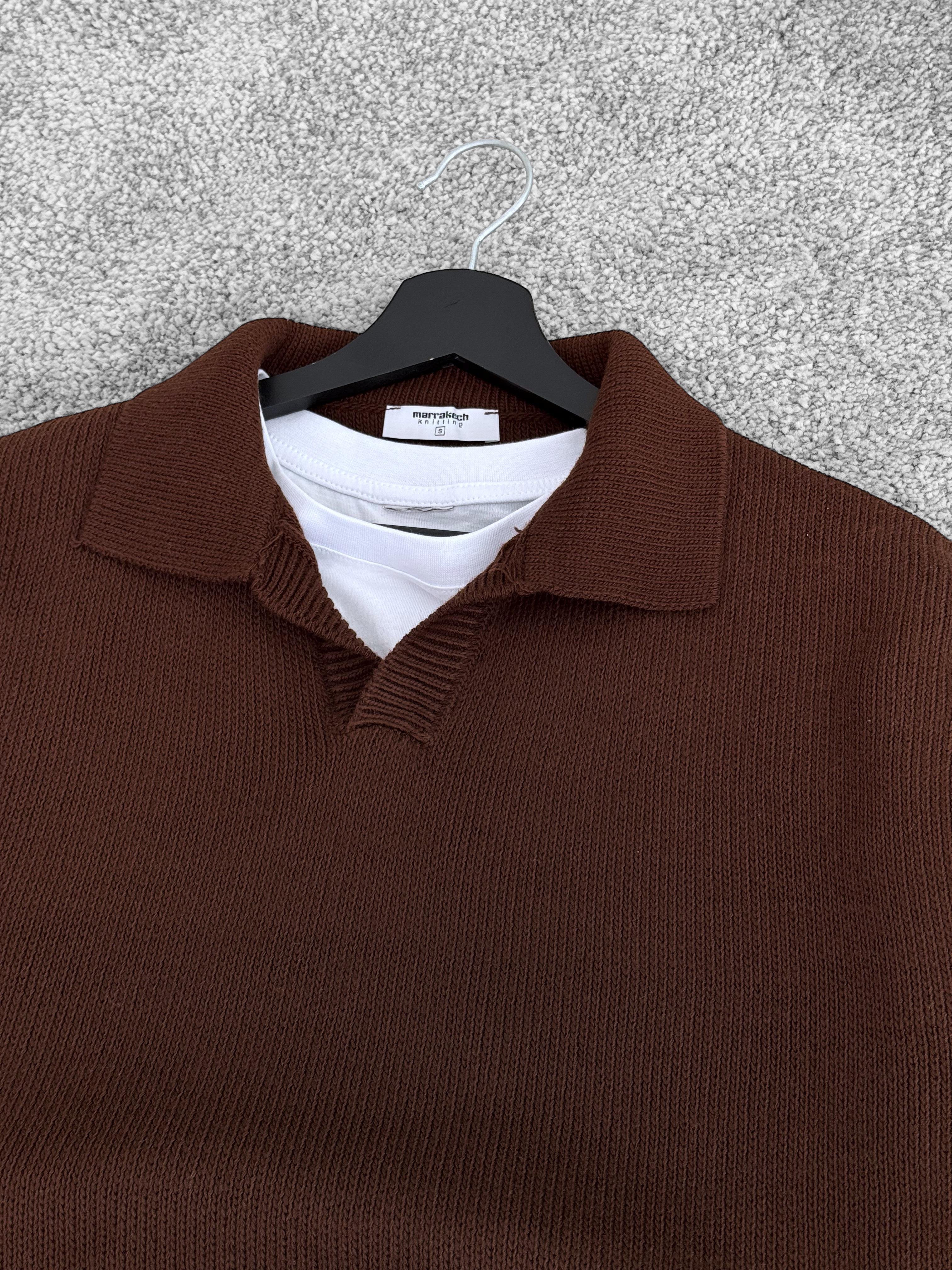 Acıkahve Yumuşak Kumaş Tam Oversize Triko (VV173)