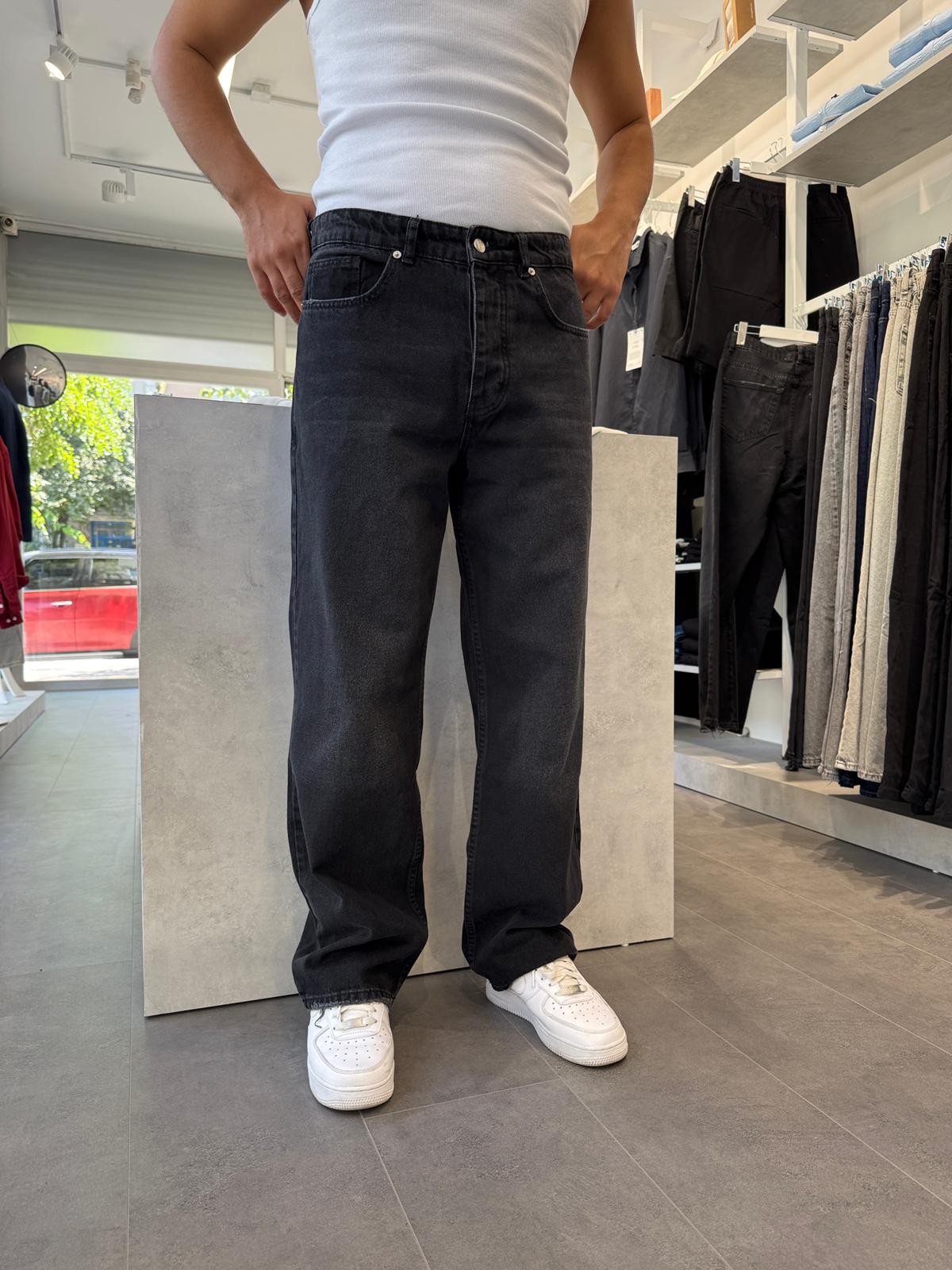  Regular Fit Baggy Kalıp Kot Pantolon (VV363) - Antrasit