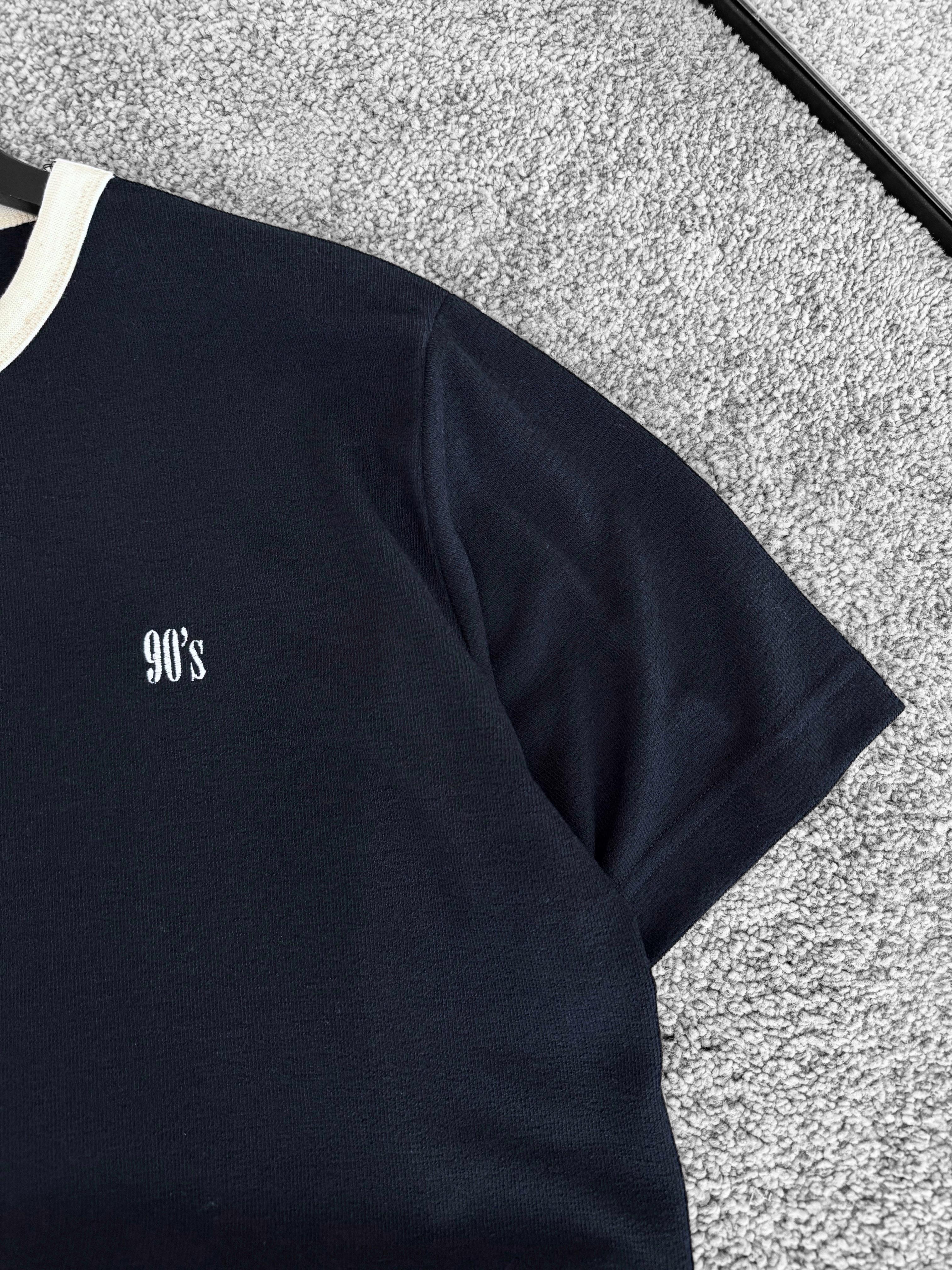 90s Nakışlı Oversize Havlu Kumaş Tişört (VV330)