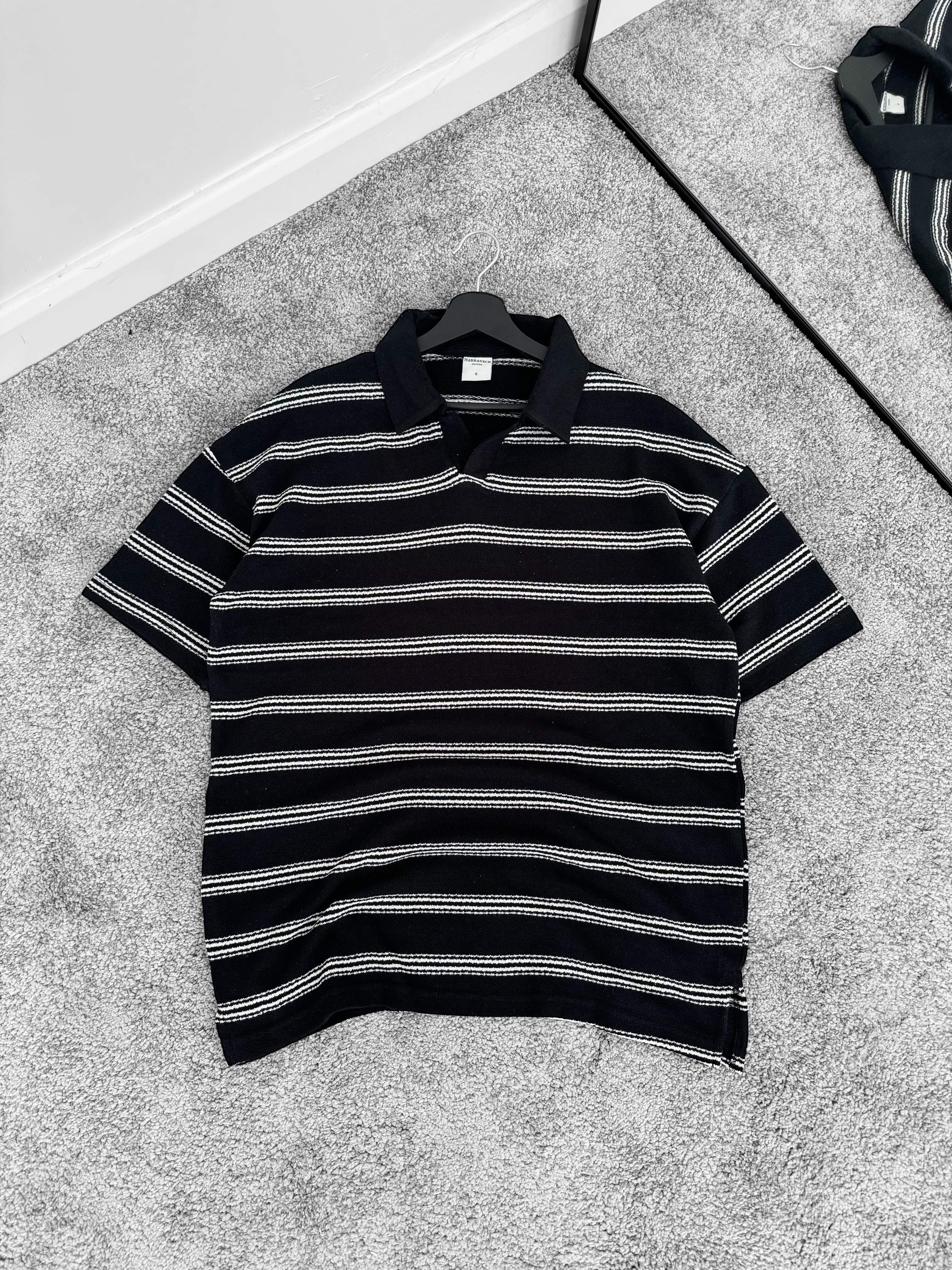 Siyah Havlu Kumaş Tişört