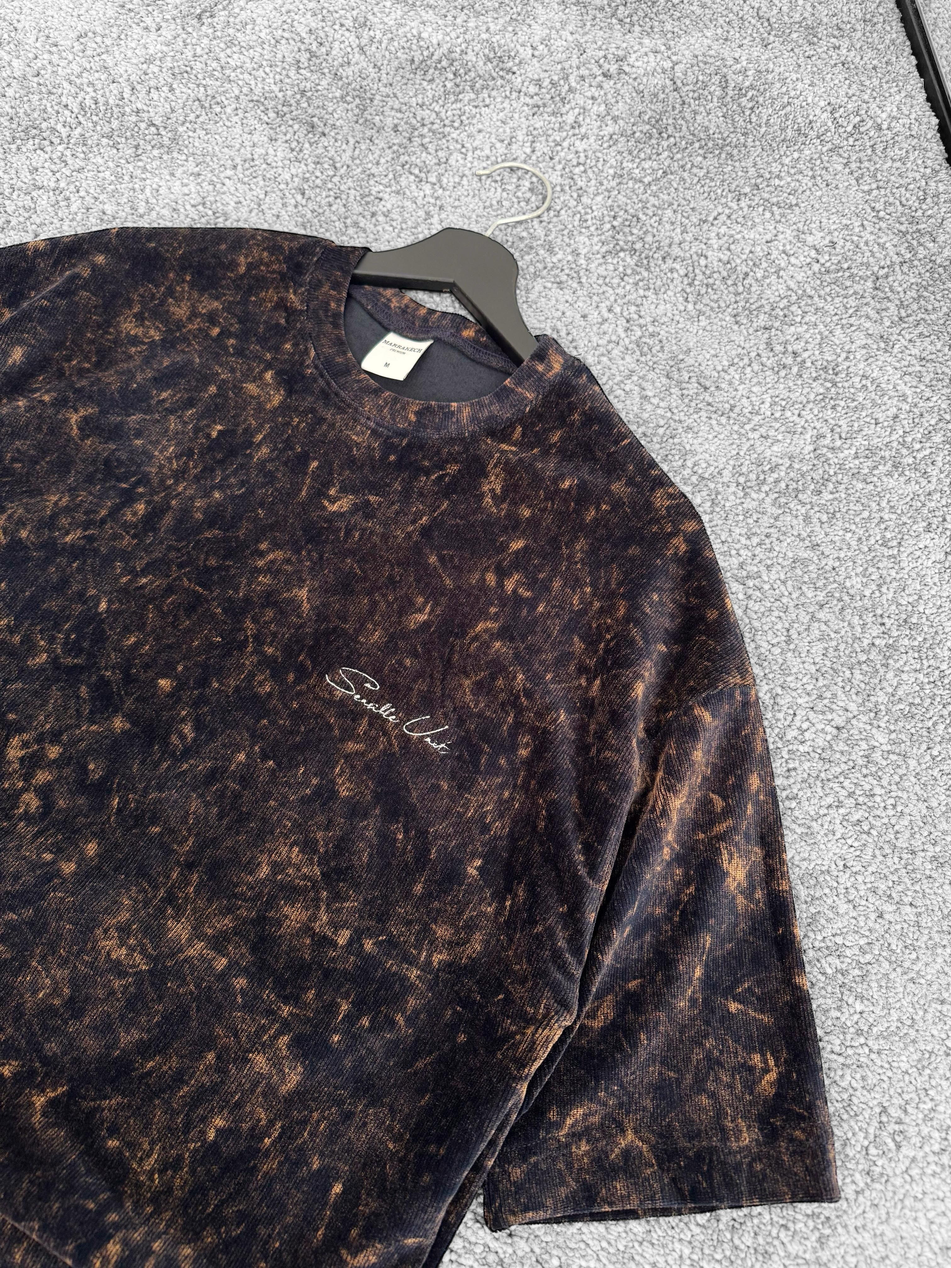 Yumuşak Havlu Kumaş Oversize Nakışlı Tişört (VV327)