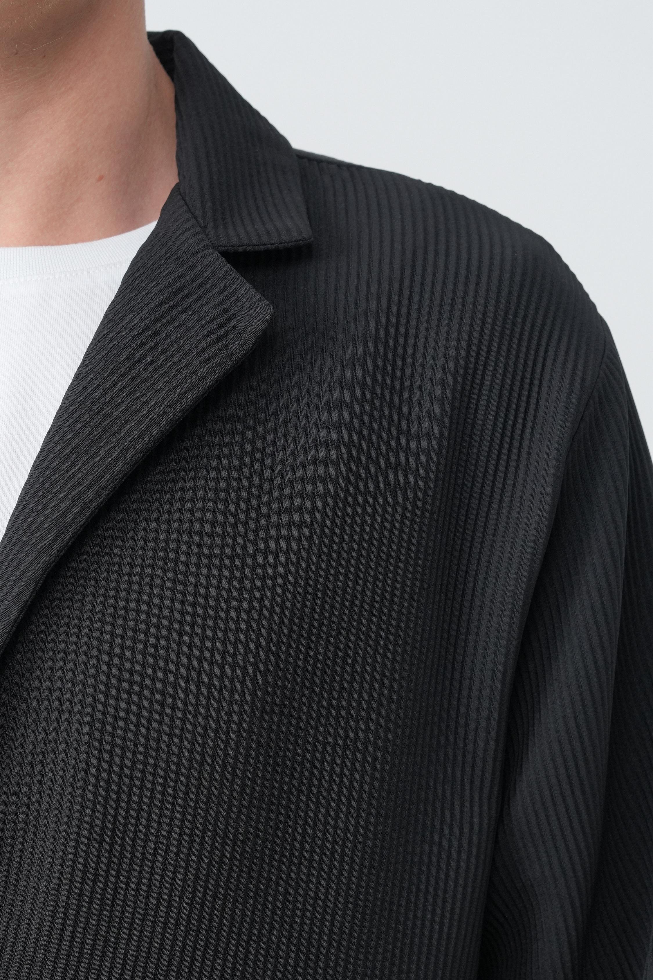 Fitilli Kumaş Oversize Takım (VP100) - Siyah