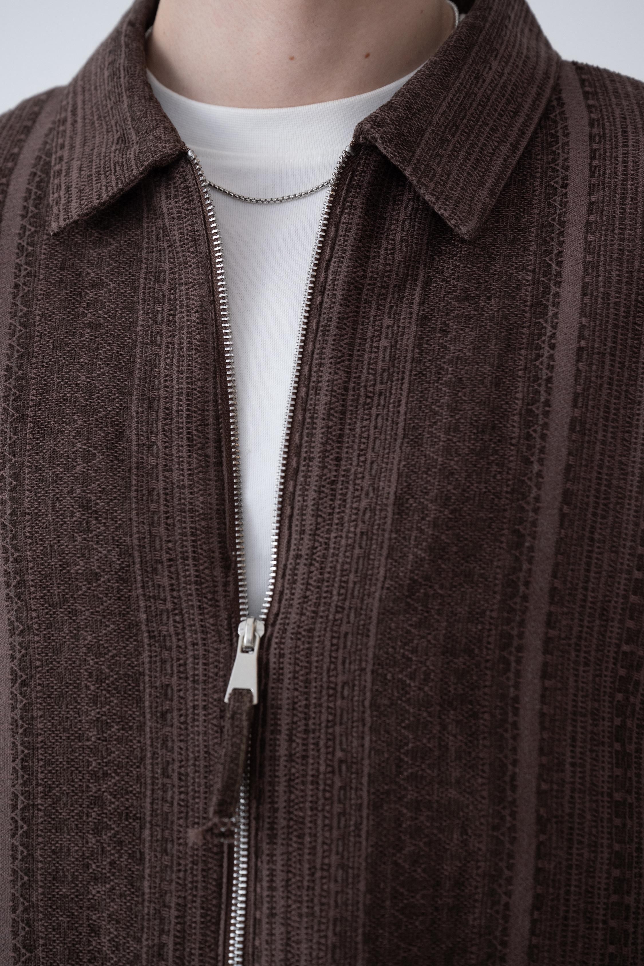 Etnik Desen Oversize Ceket (VP101) - Acıkahve