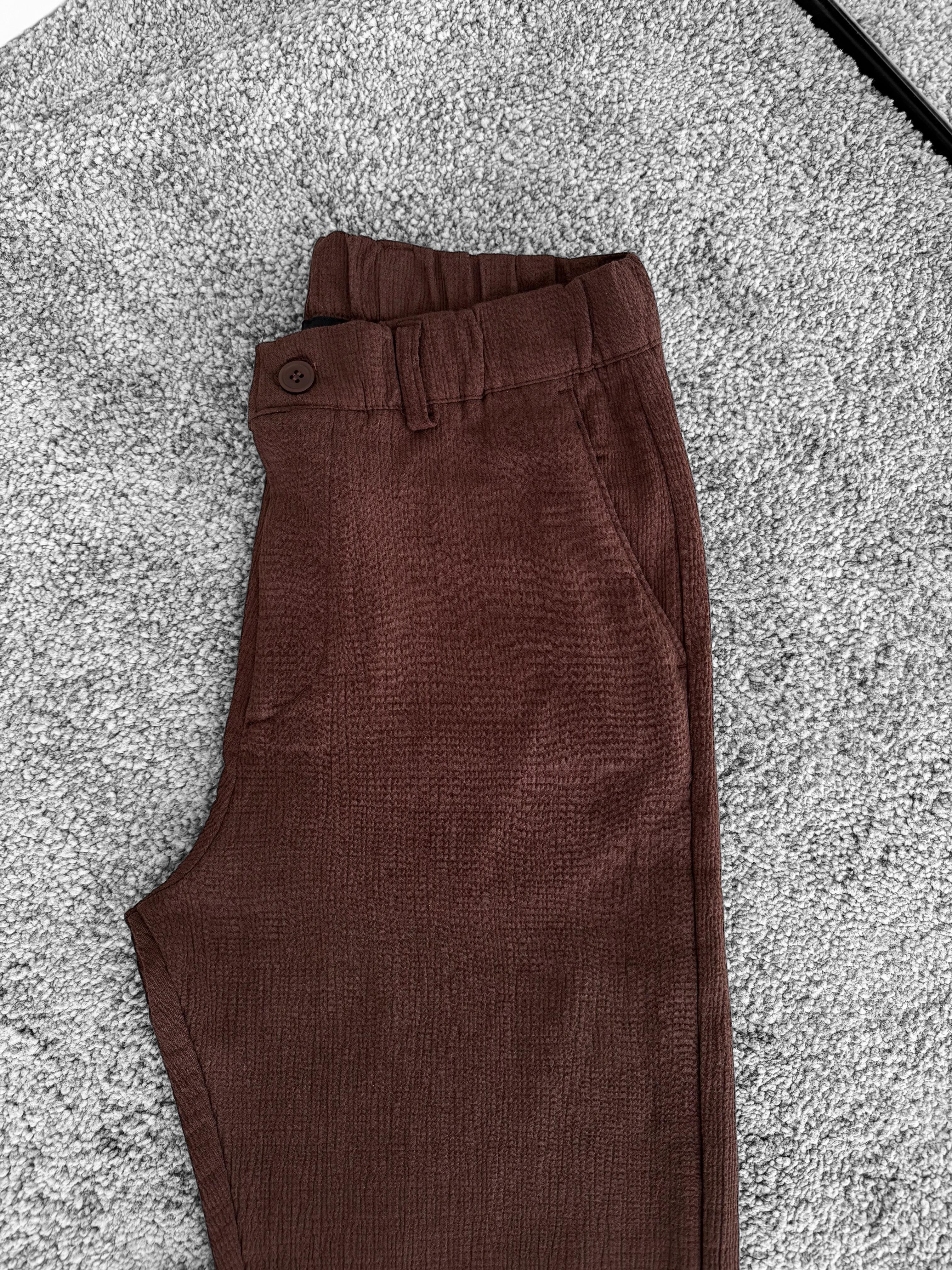 Muslin Kumaş Pantolon (VV214) - Acıkahve