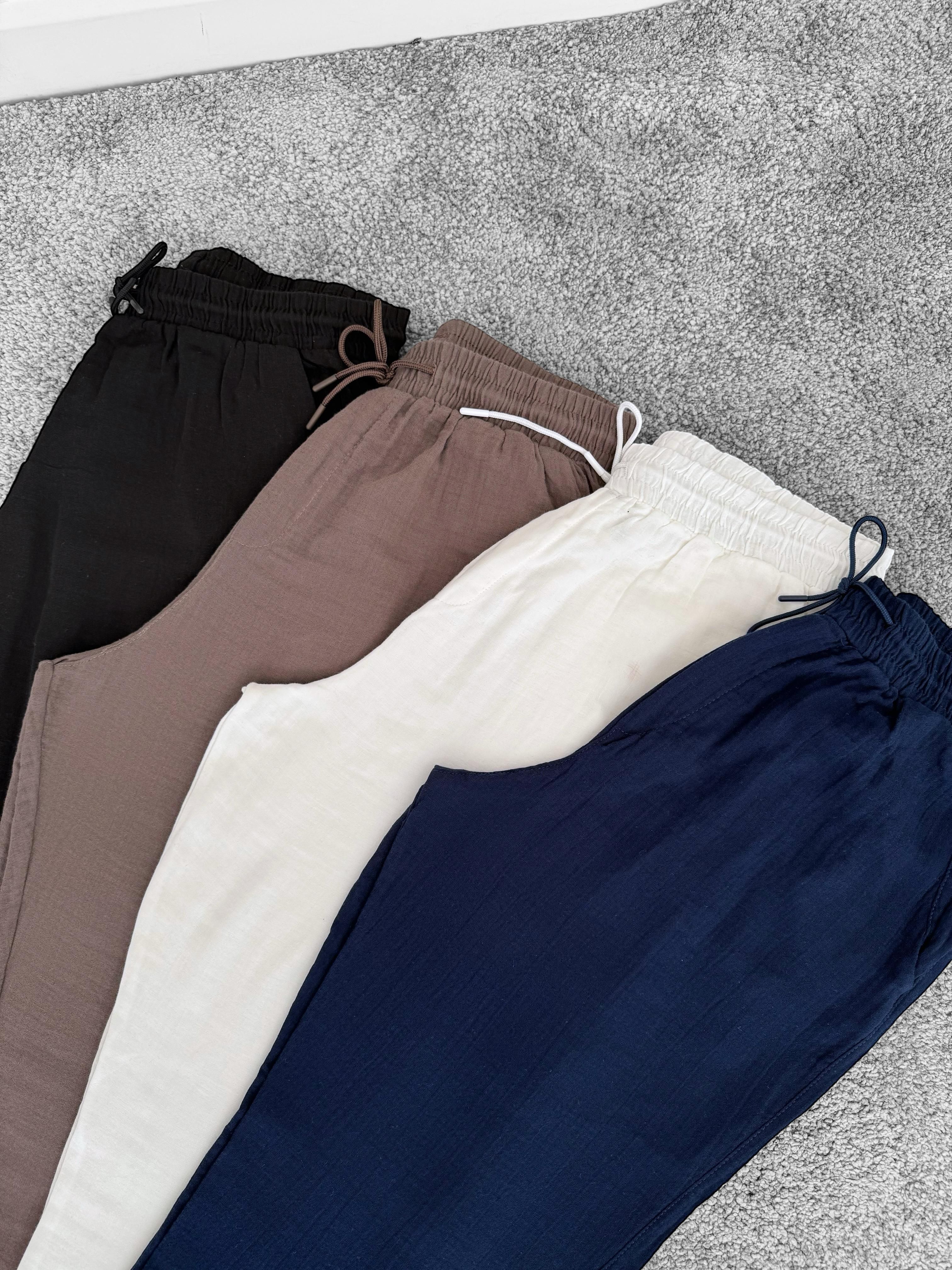 Müslin Kumaş Baggy Kesim Pantolon (VV306)