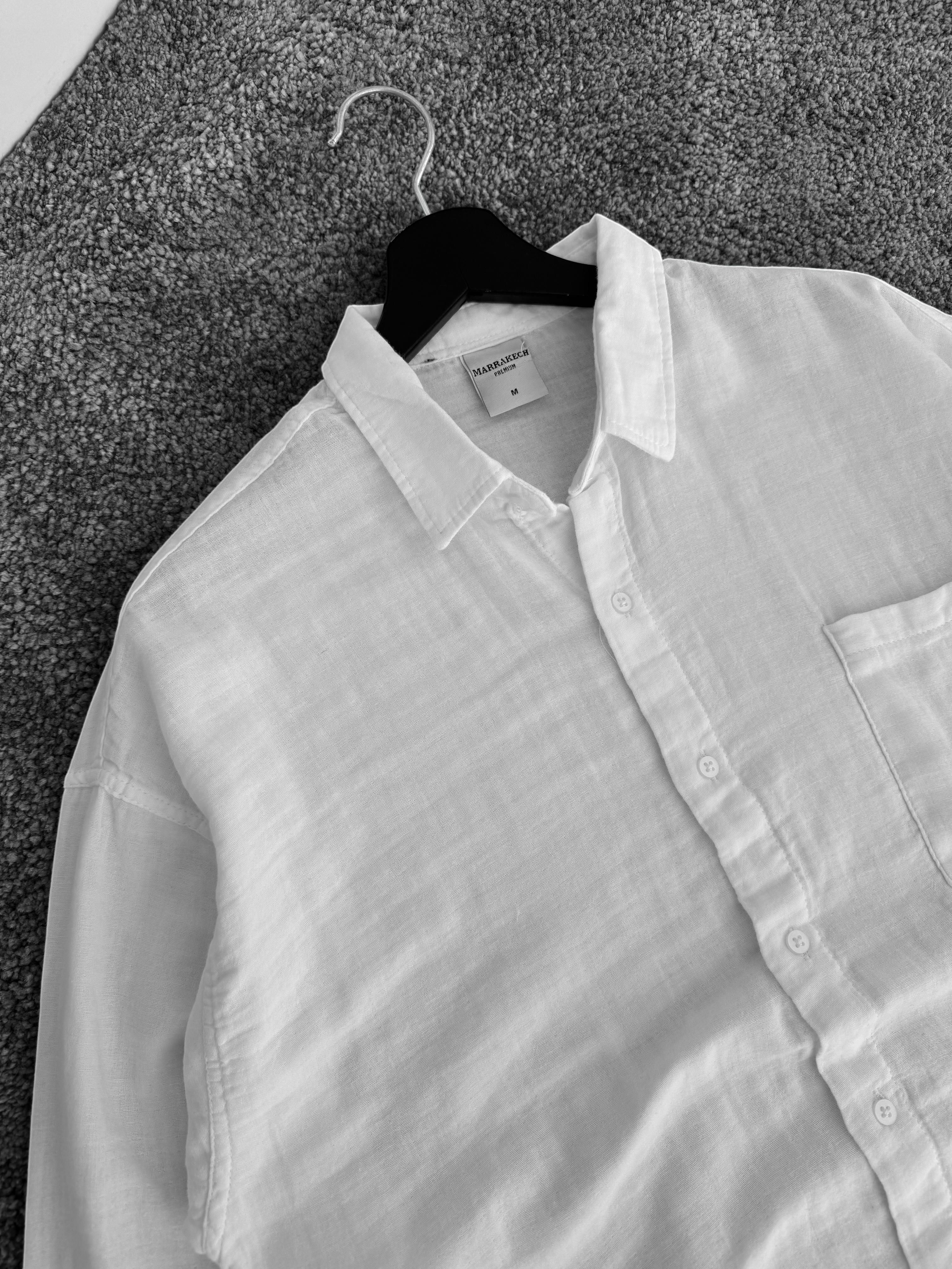Müslin Kumaş Oversize Takım (VV308) - Beyaz
