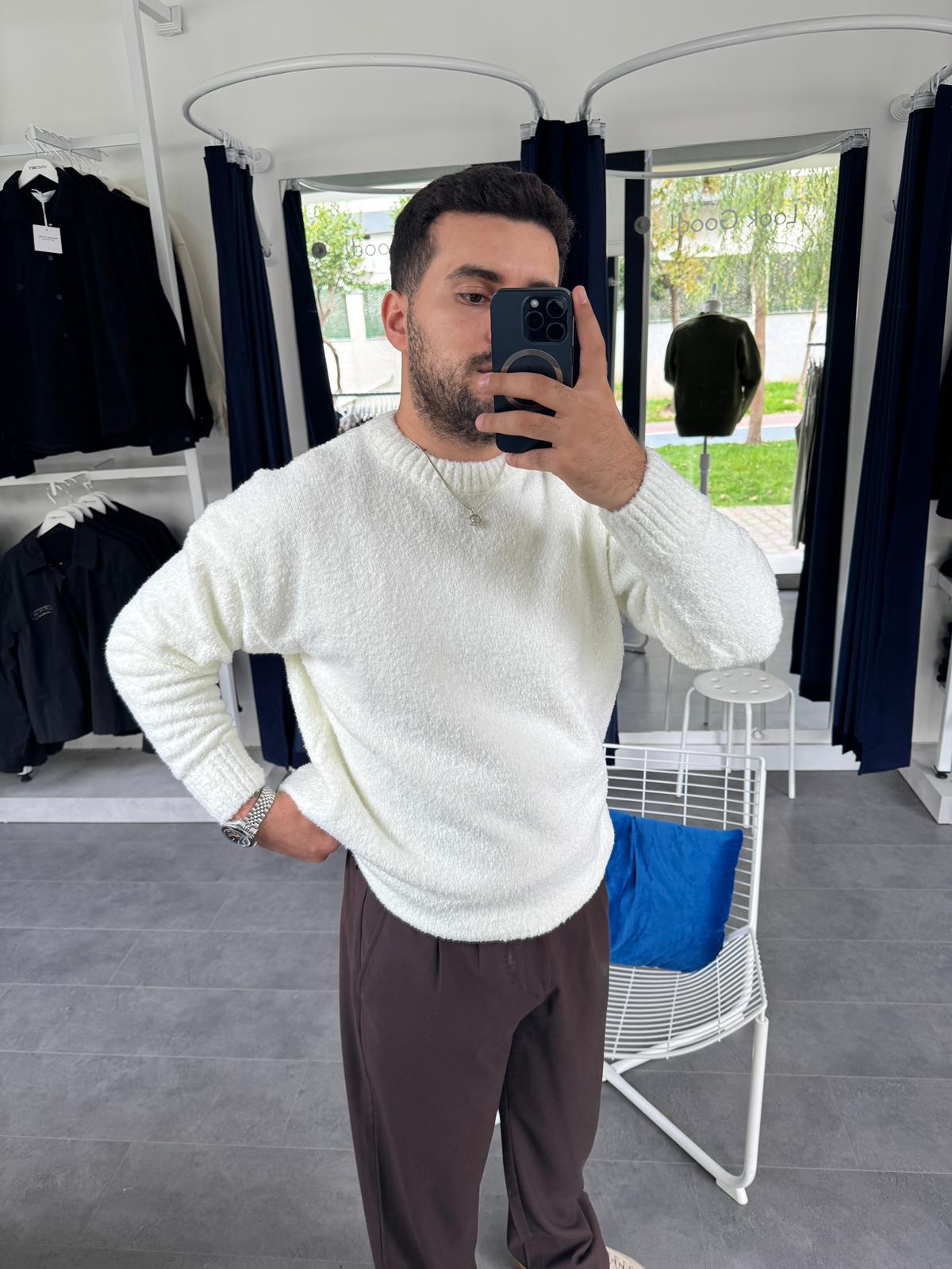 Ekru Yumuşak Dokulu Kalın Kazak (VV410)