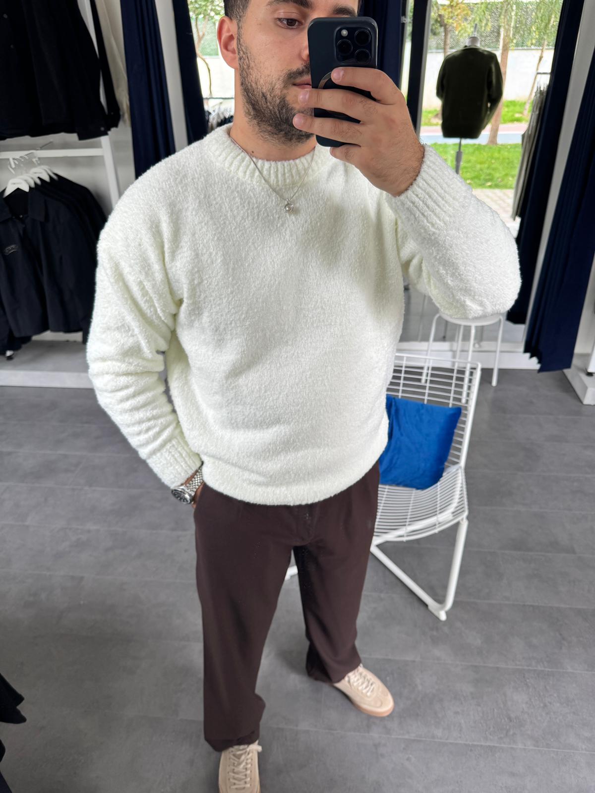 Ekru Yumuşak Dokulu Kalın Kazak (VV410)