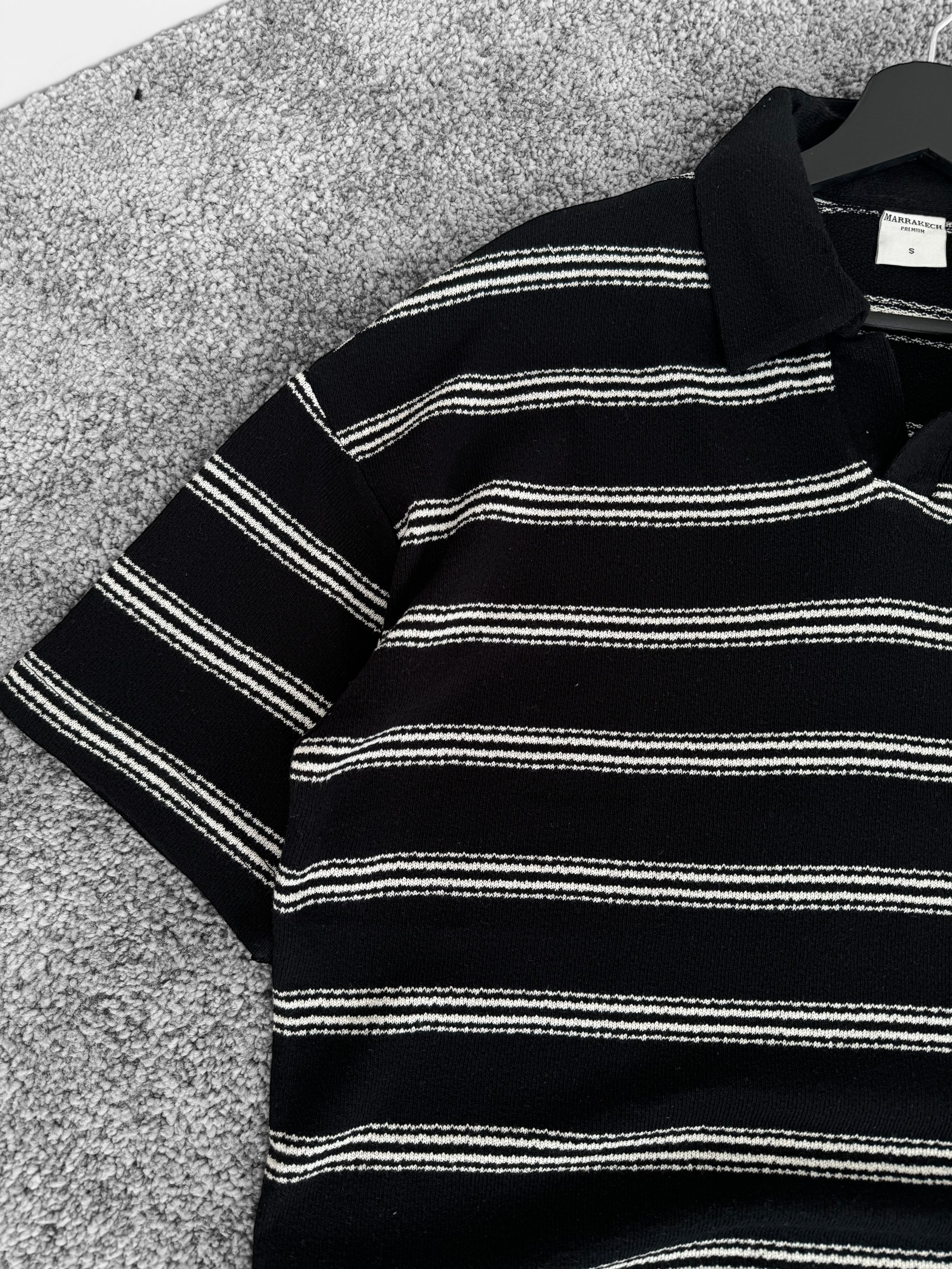 Siyah Havlu Kumaş Tişört