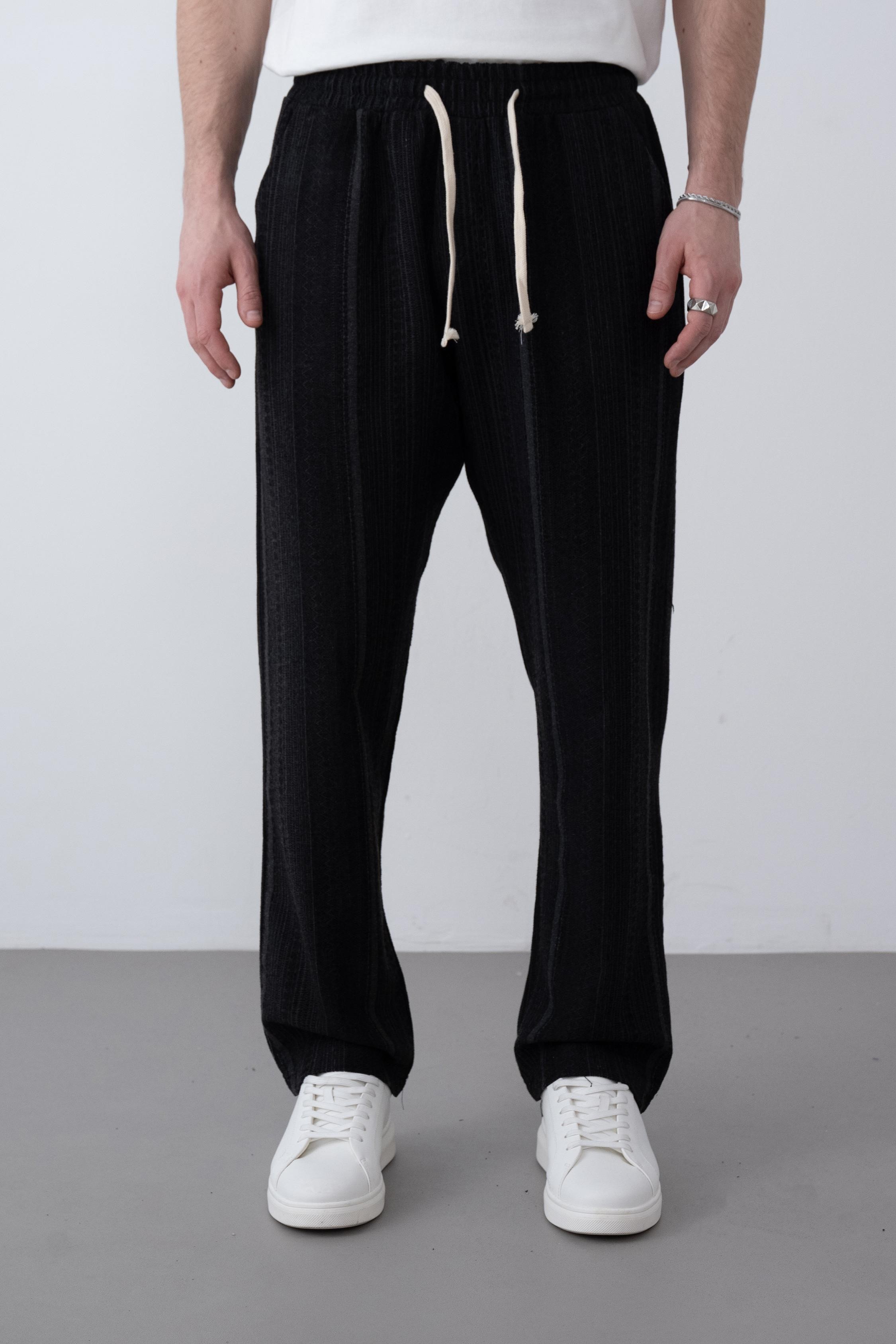 Etnik Desen Baggy Pantolon (VP102) - Siyah