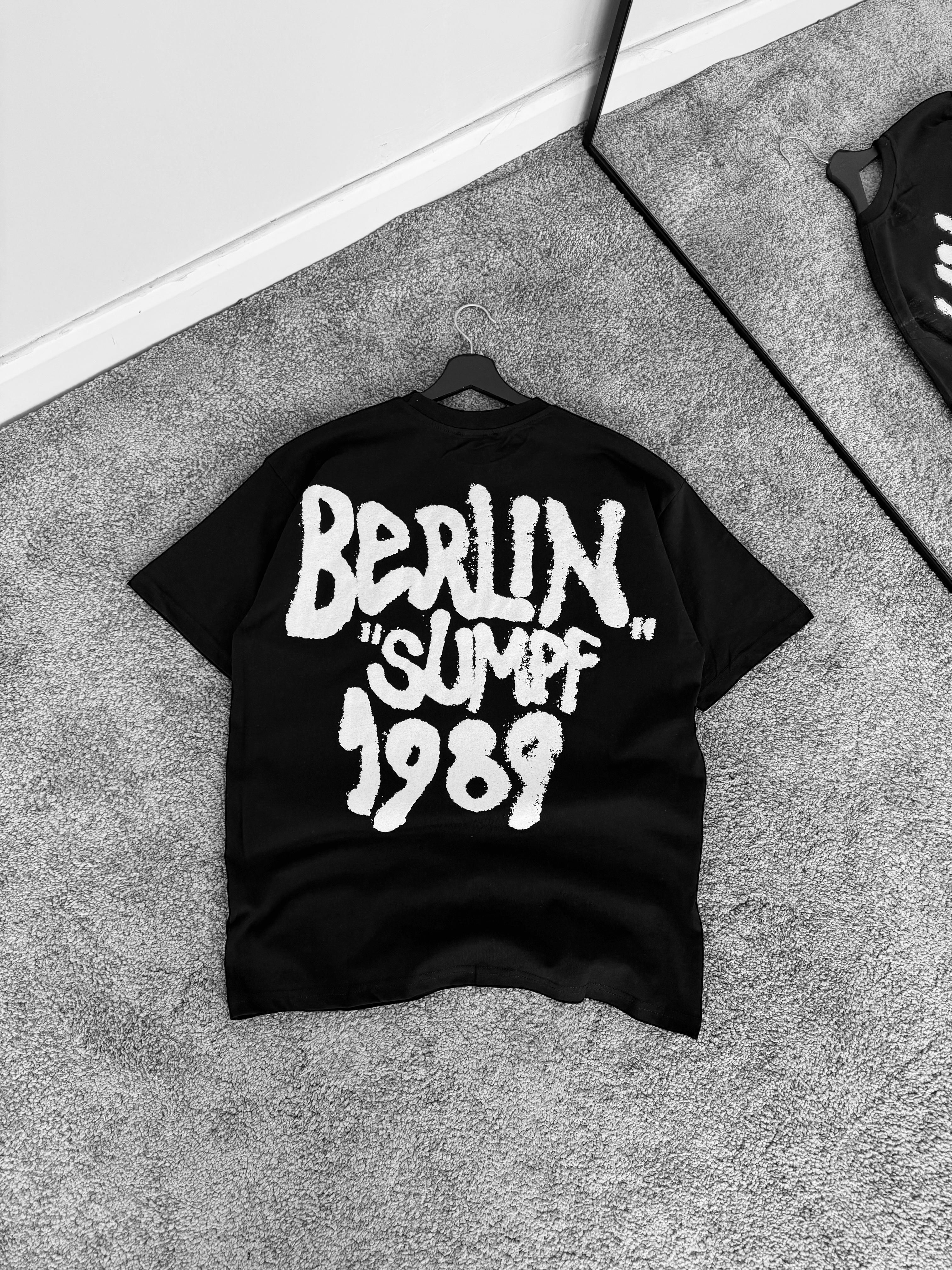 Berlin Baskılı Oversize Tişört (VV226) - Siyah