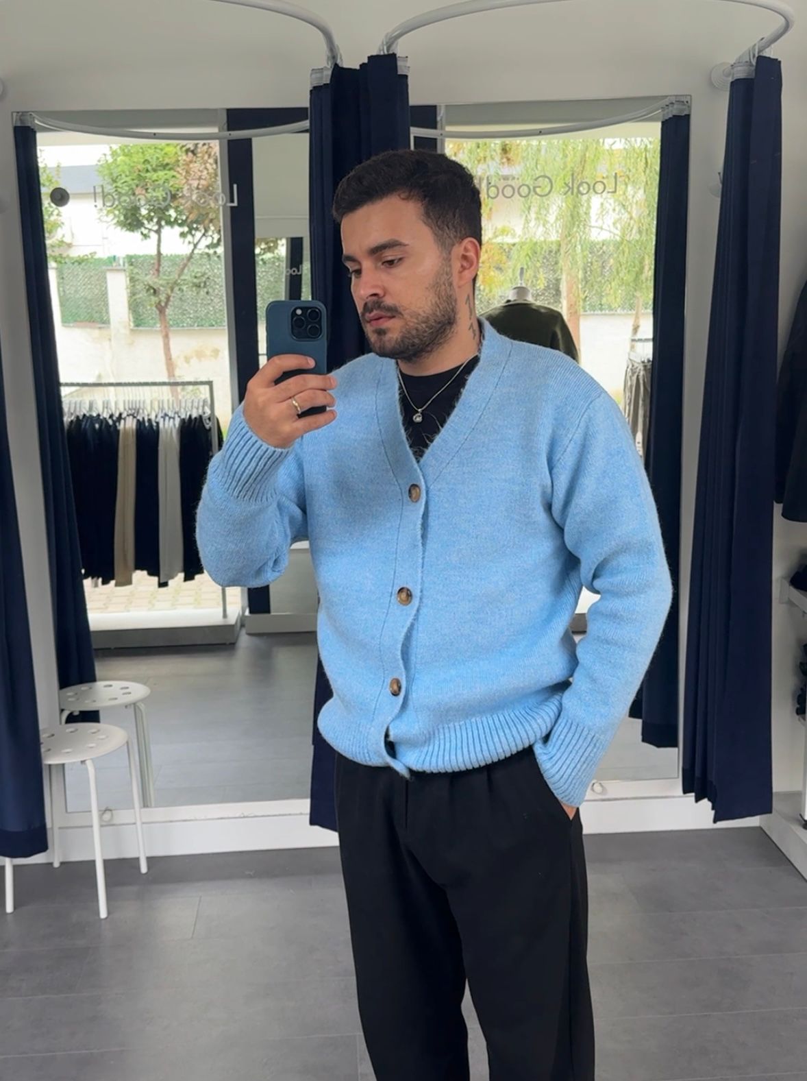 Yün Triko Hırka (VV408) - Bebe Mavi