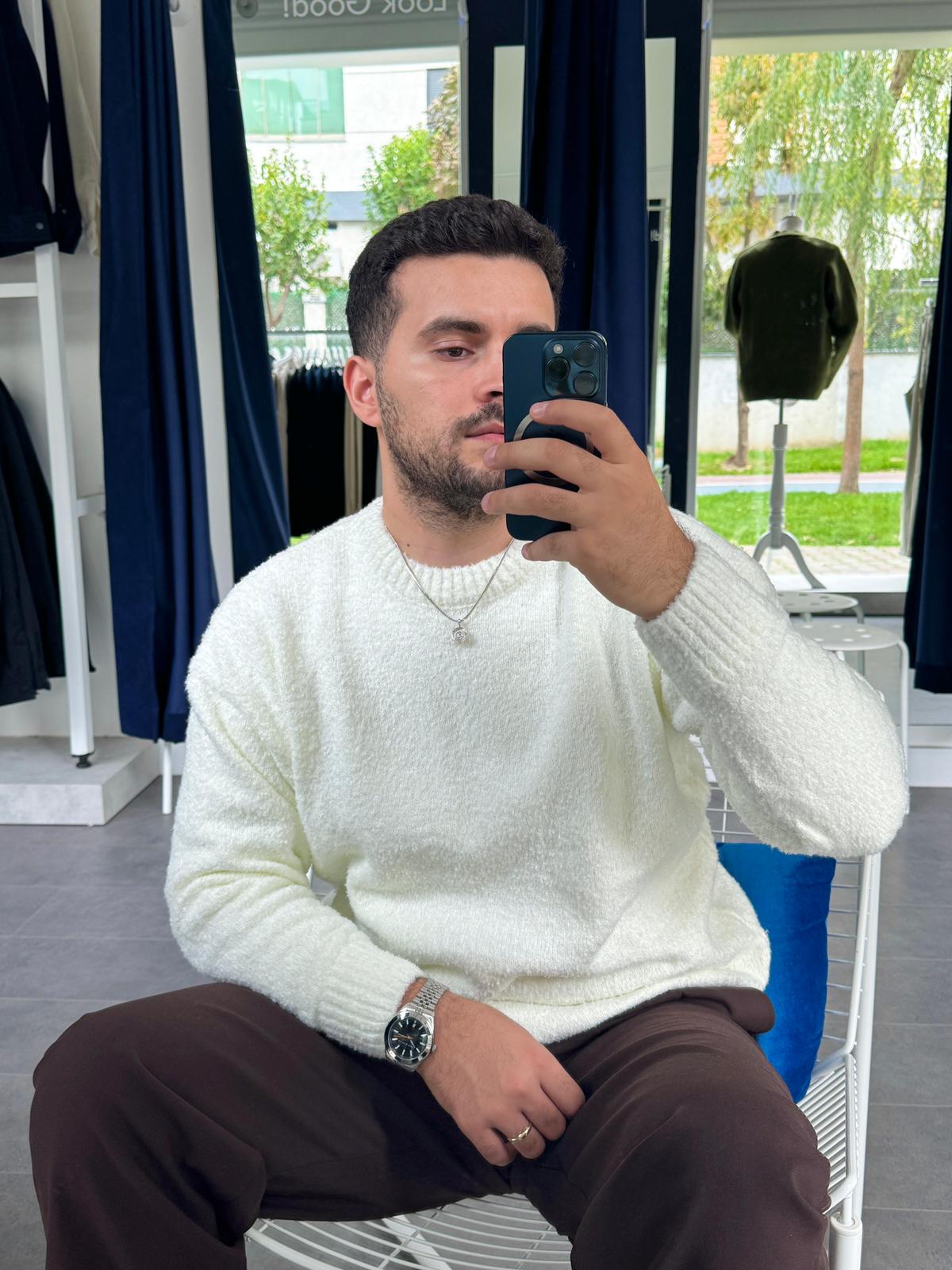 Ekru Yumuşak Dokulu Kalın Kazak (VV410)