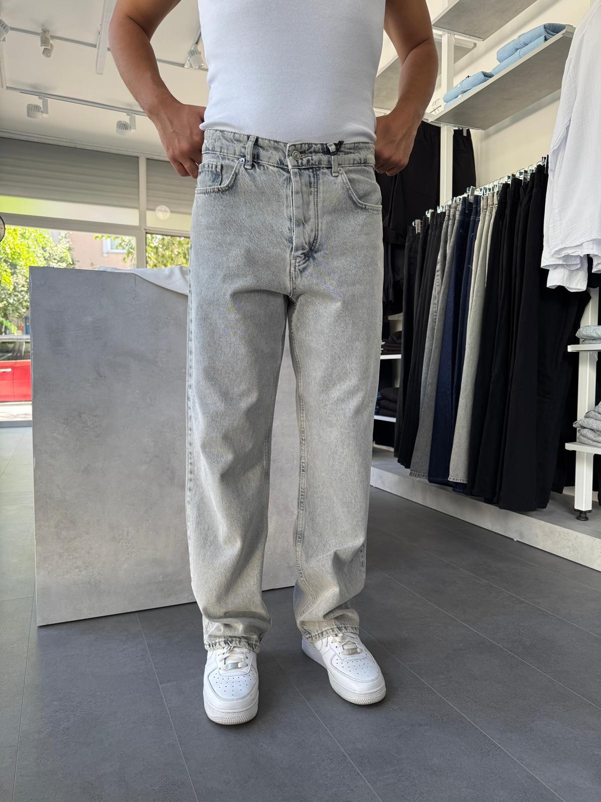  Regular Fit Baggy Kalıp Kot Pantolon (VV363) - Açık Mavi