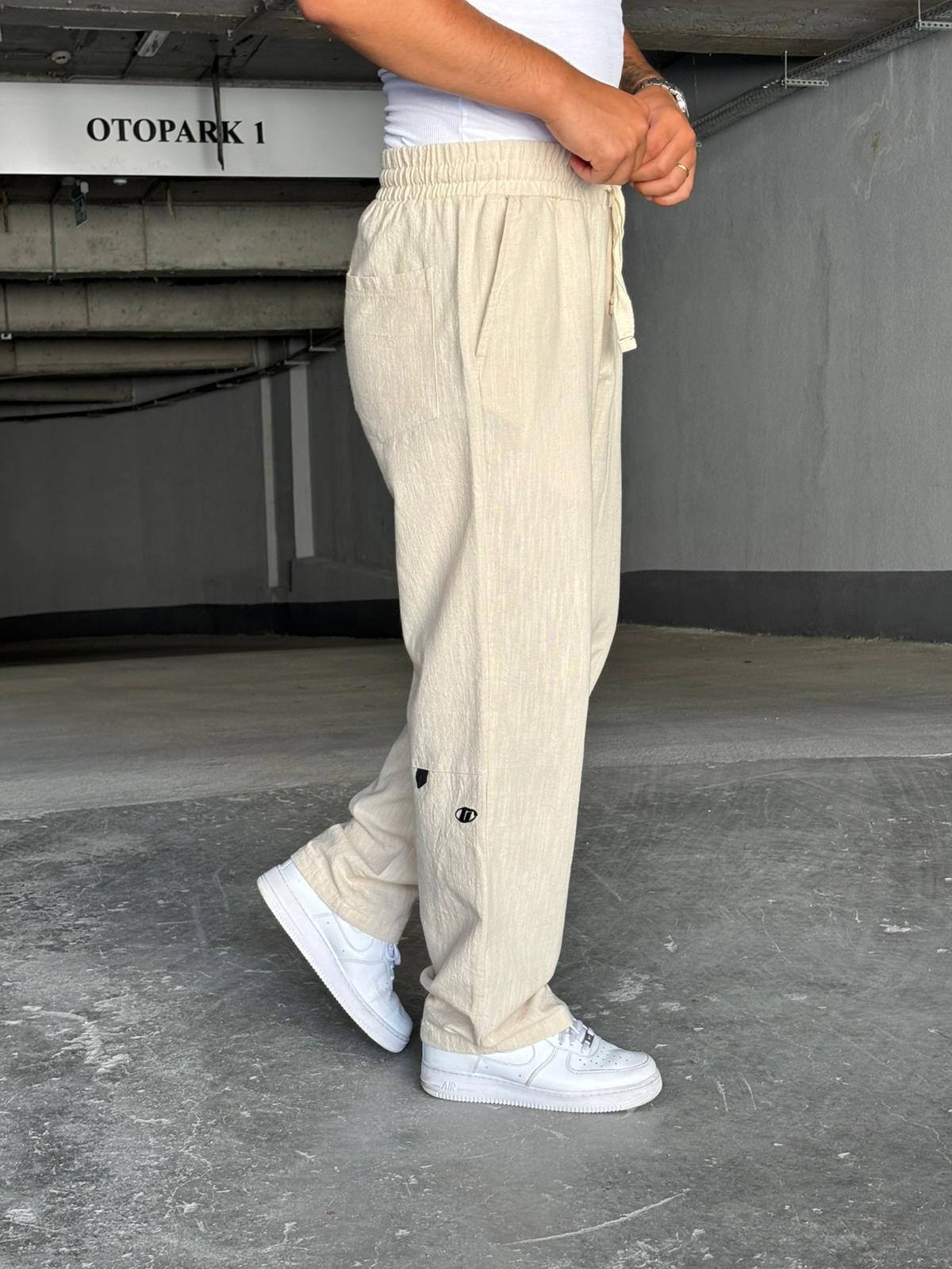 GG Baggy Keten Pantolon (VV353)  - Bej