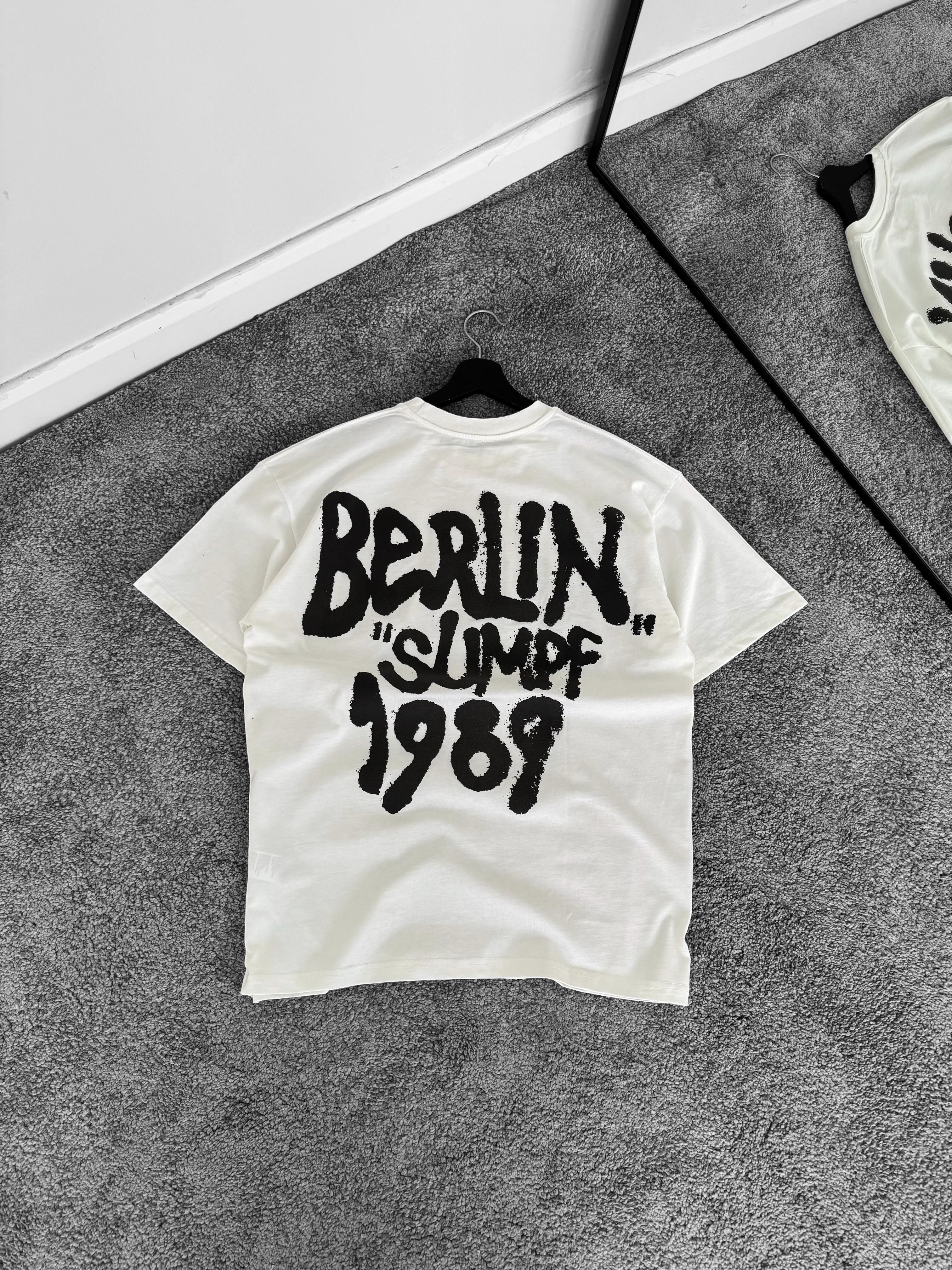 Berlin Baskılı Oversize Tişört (VV226) - Beyaz
