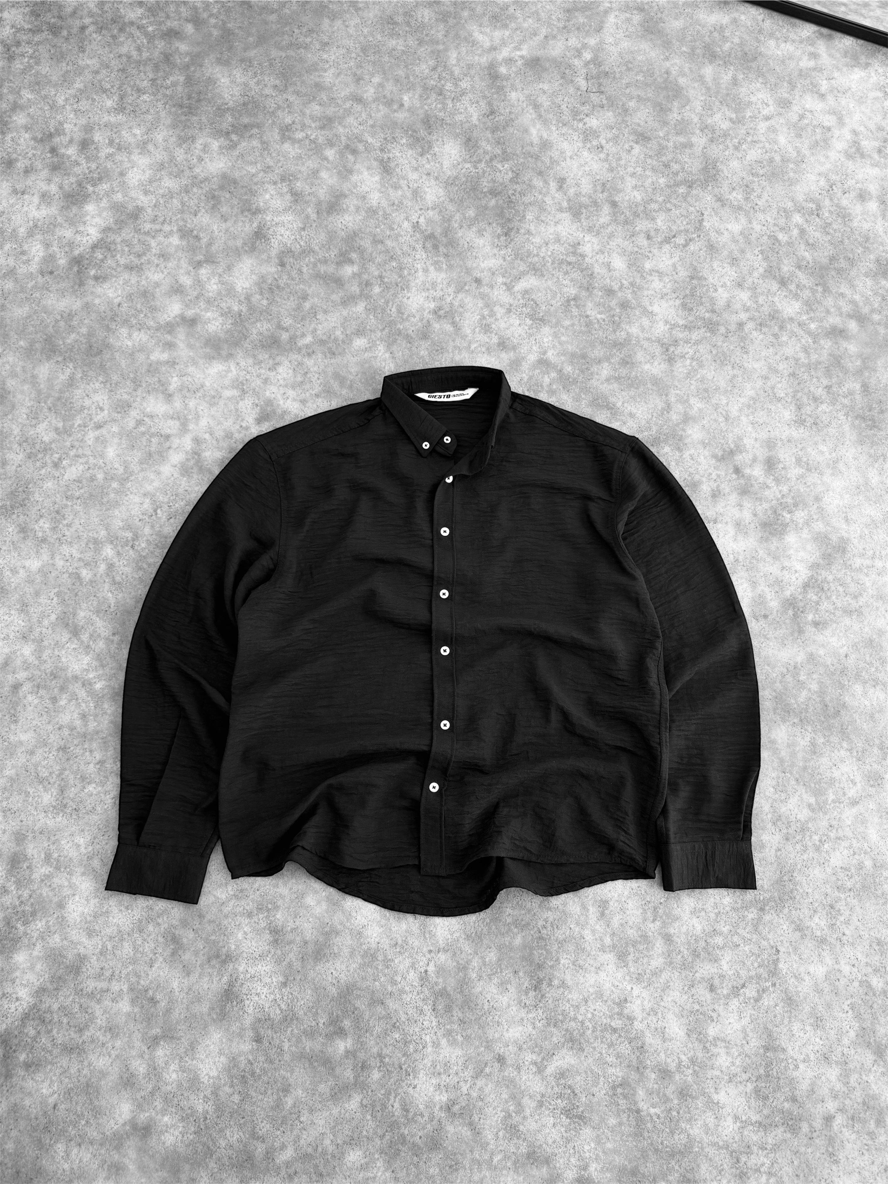 Oversize Keten Gömlek (VV343) - Siyah