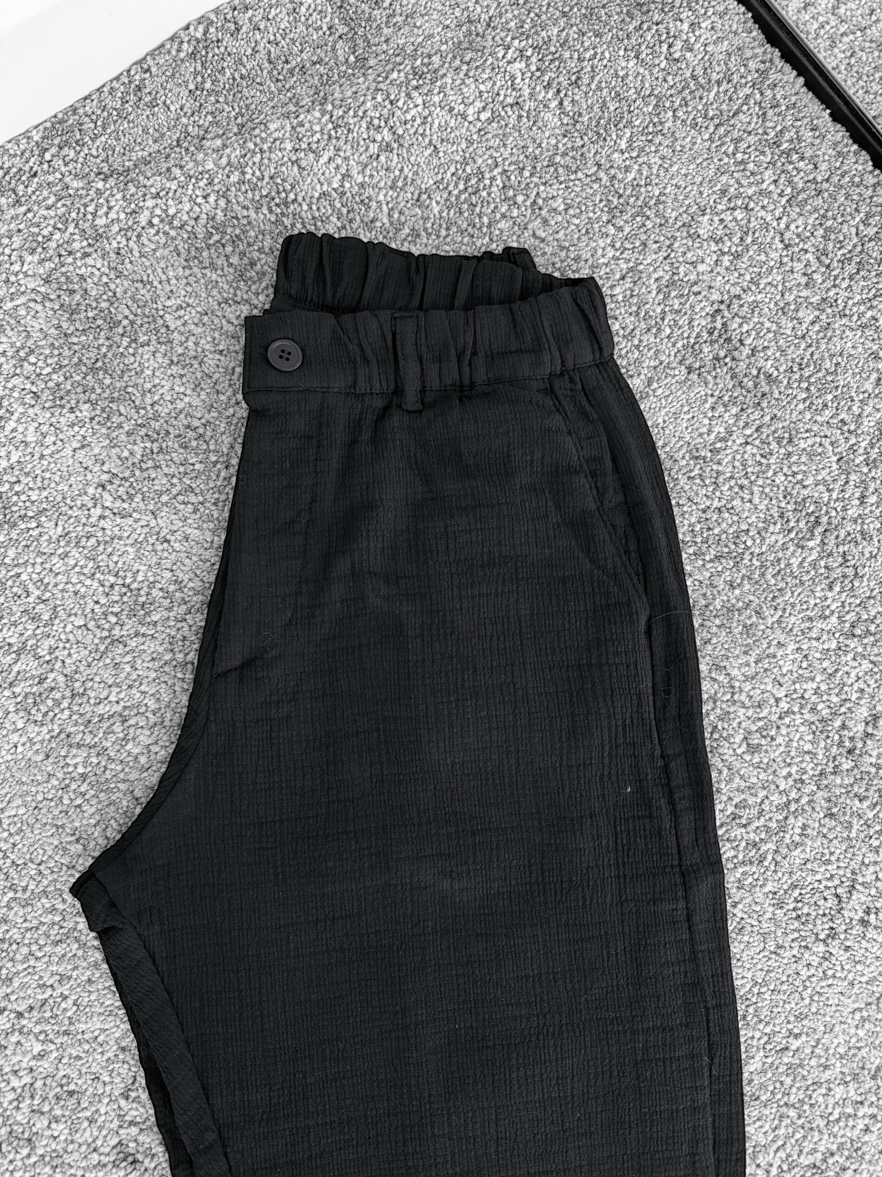 Muslin Kumaş Pantolon (VV214) - Siyah