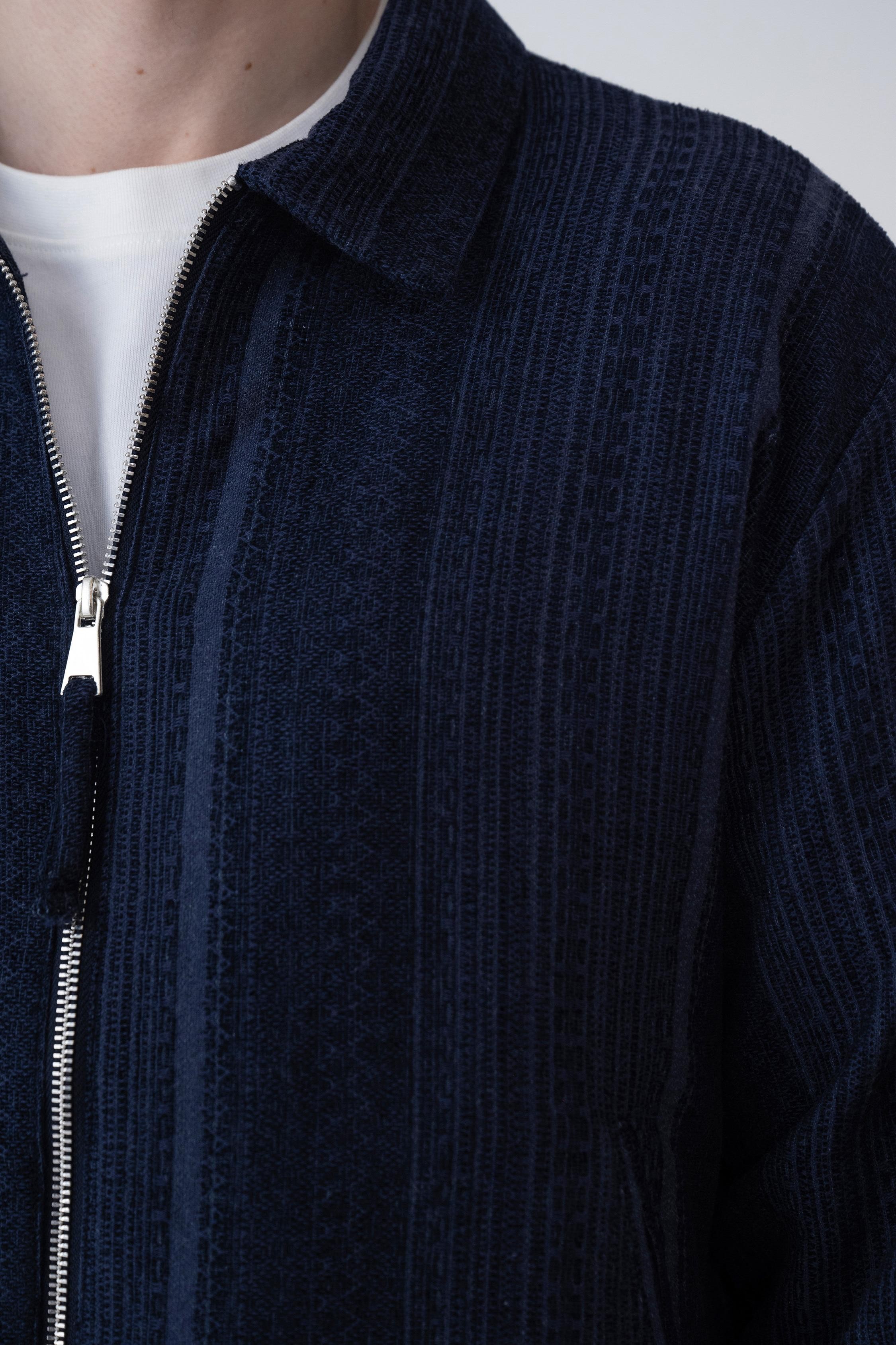 Etnik Desen Oversize Ceket (VP101) - Lacivert