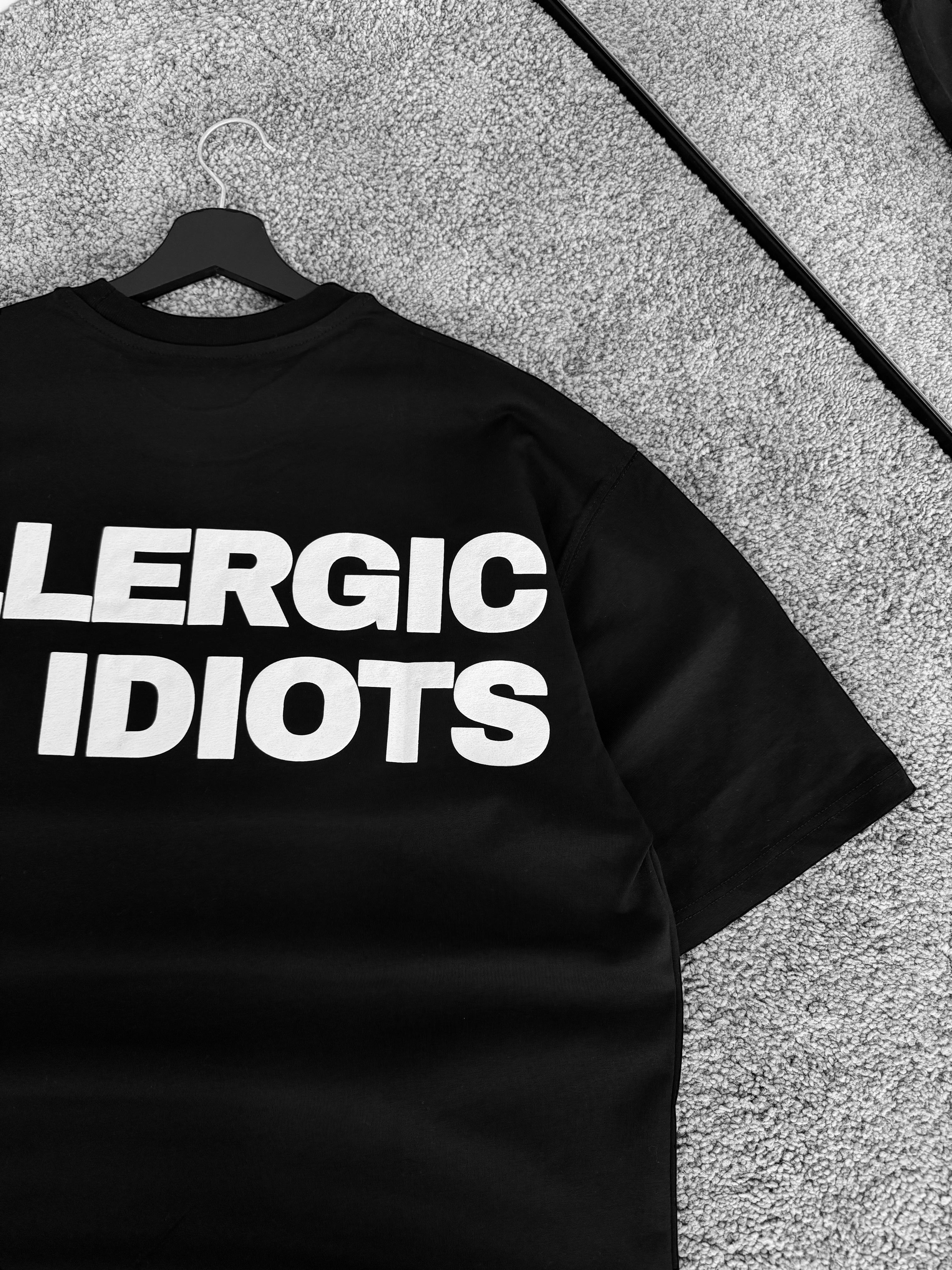 Allergic Baskılı Oversize Tişört (VV227) - Siyah
