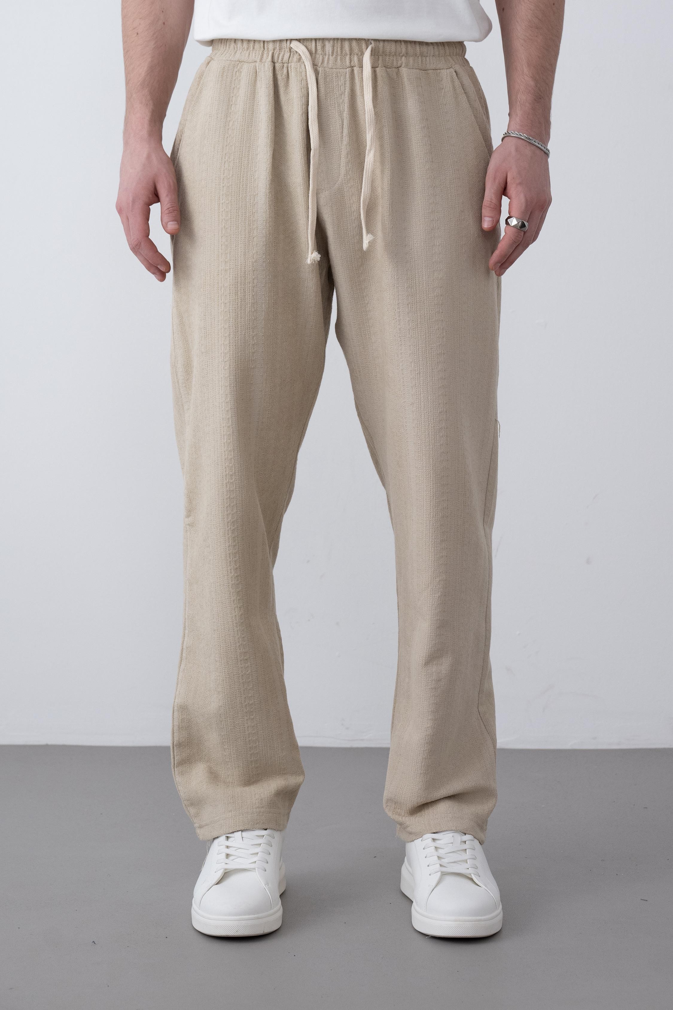 Etnik Desen Baggy Pantolon (VP102) - Bej