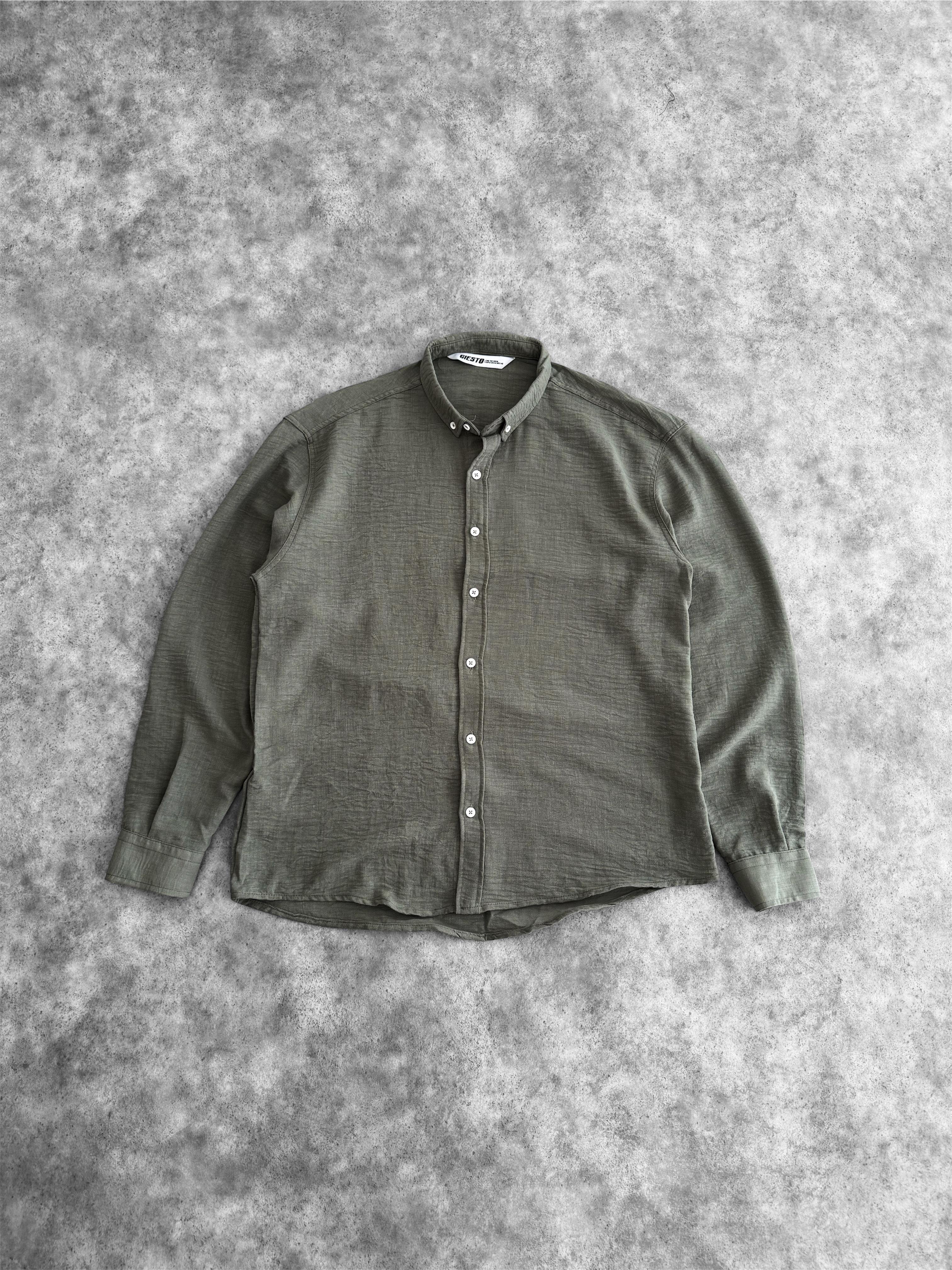Oversize Keten Gömlek (VV343) - Haki
