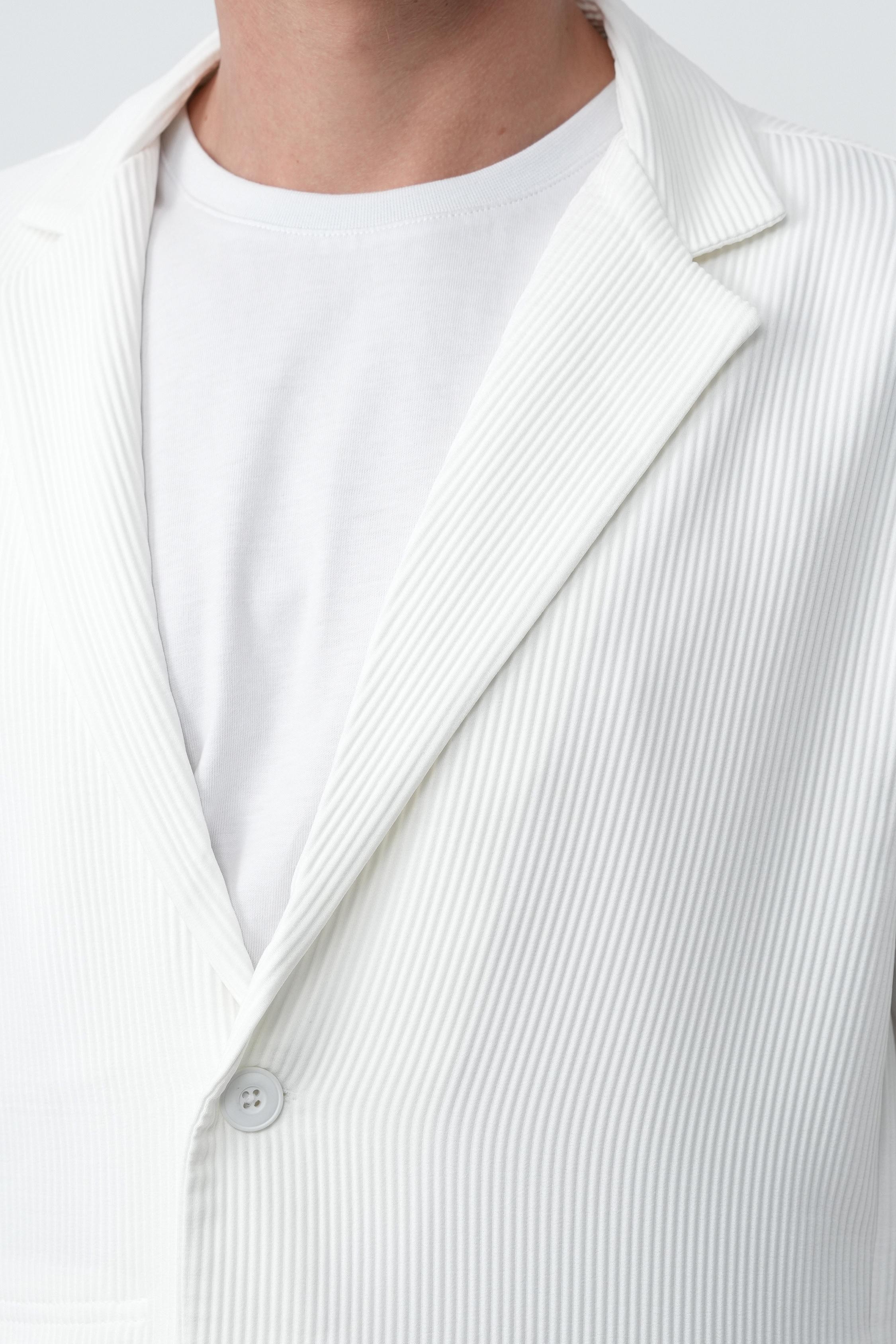 Fitilli Kumaş Oversize Takım (VP100) - Beyaz