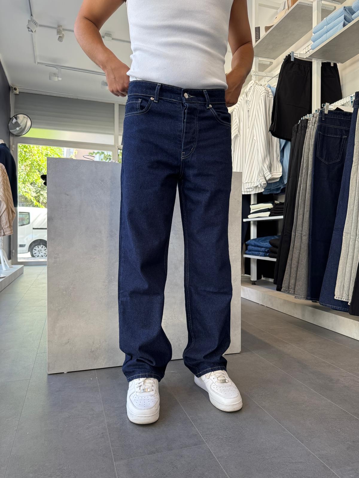  Regular Fit Baggy Kalıp Kot Pantolon (VV363) - Lacivert