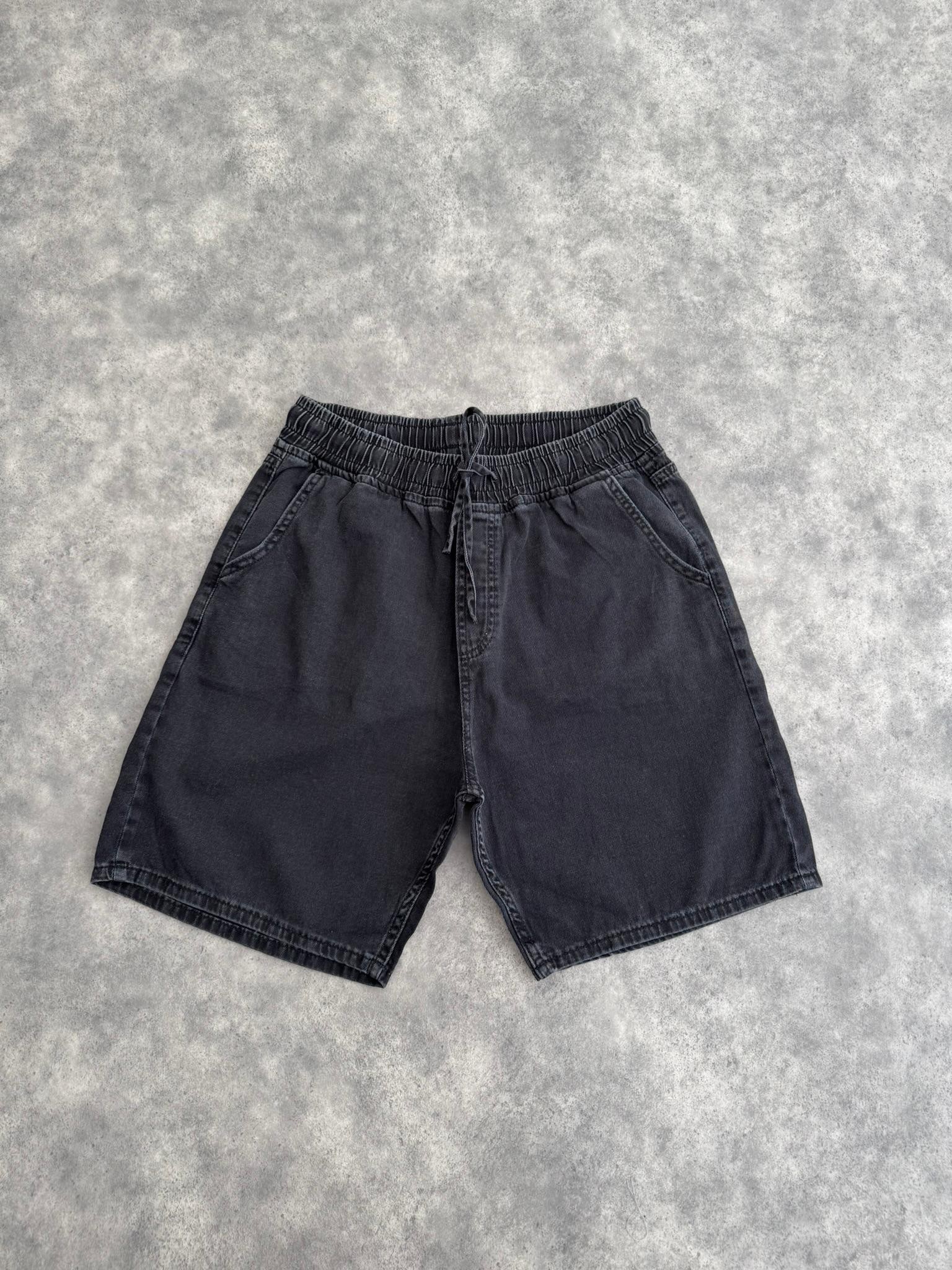 Bağcıklı Gabardin Şort (VV340) - Siyah