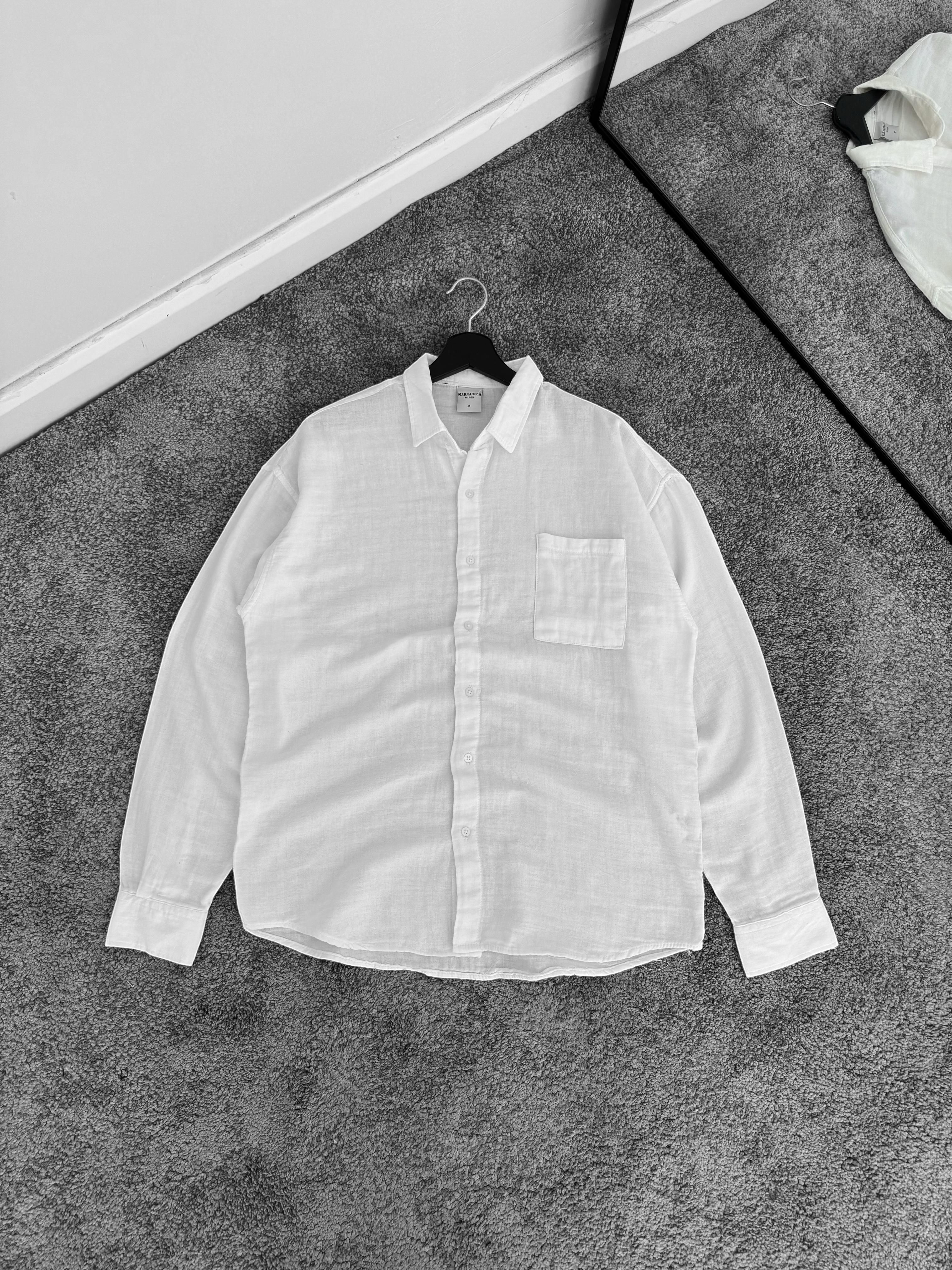Müslin Kumaş Oversize Gömlek (VV307) - Beyaz